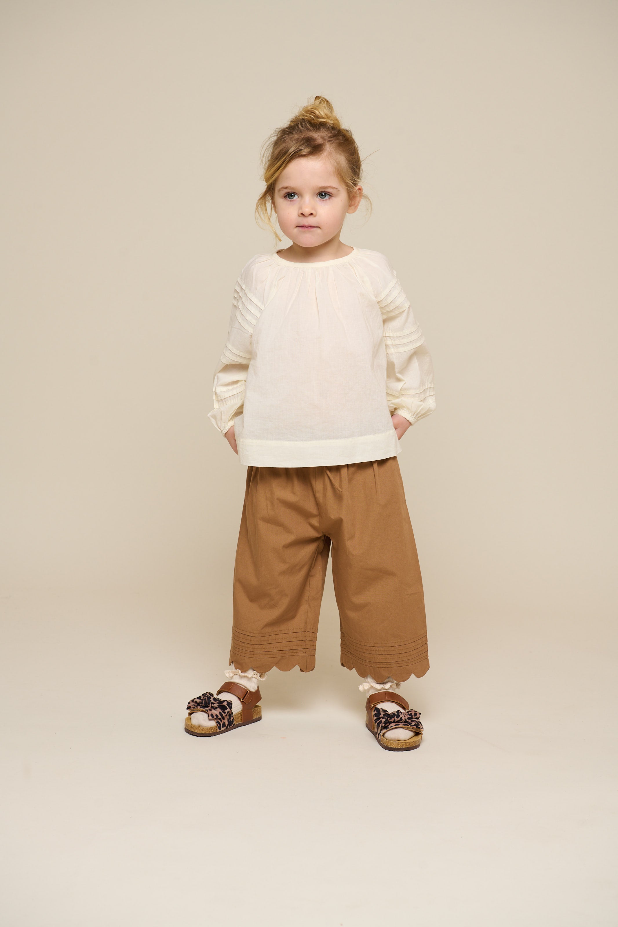 Poplinbroek met geschulpte rand - Kids - Coconut | 101048 Joy