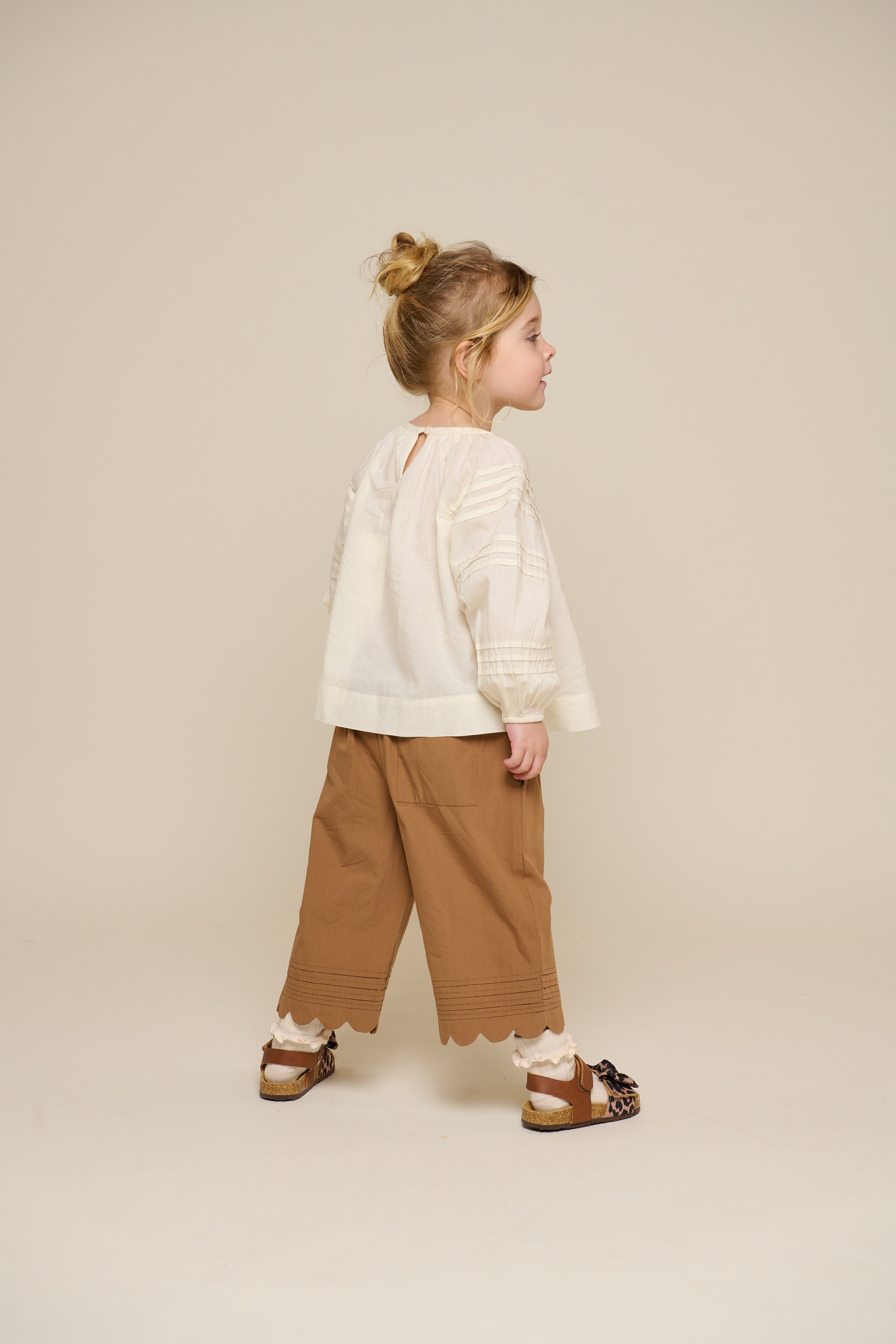 Poplinbroek met geschulpte rand - Kids - Coconut | 101048 Joy