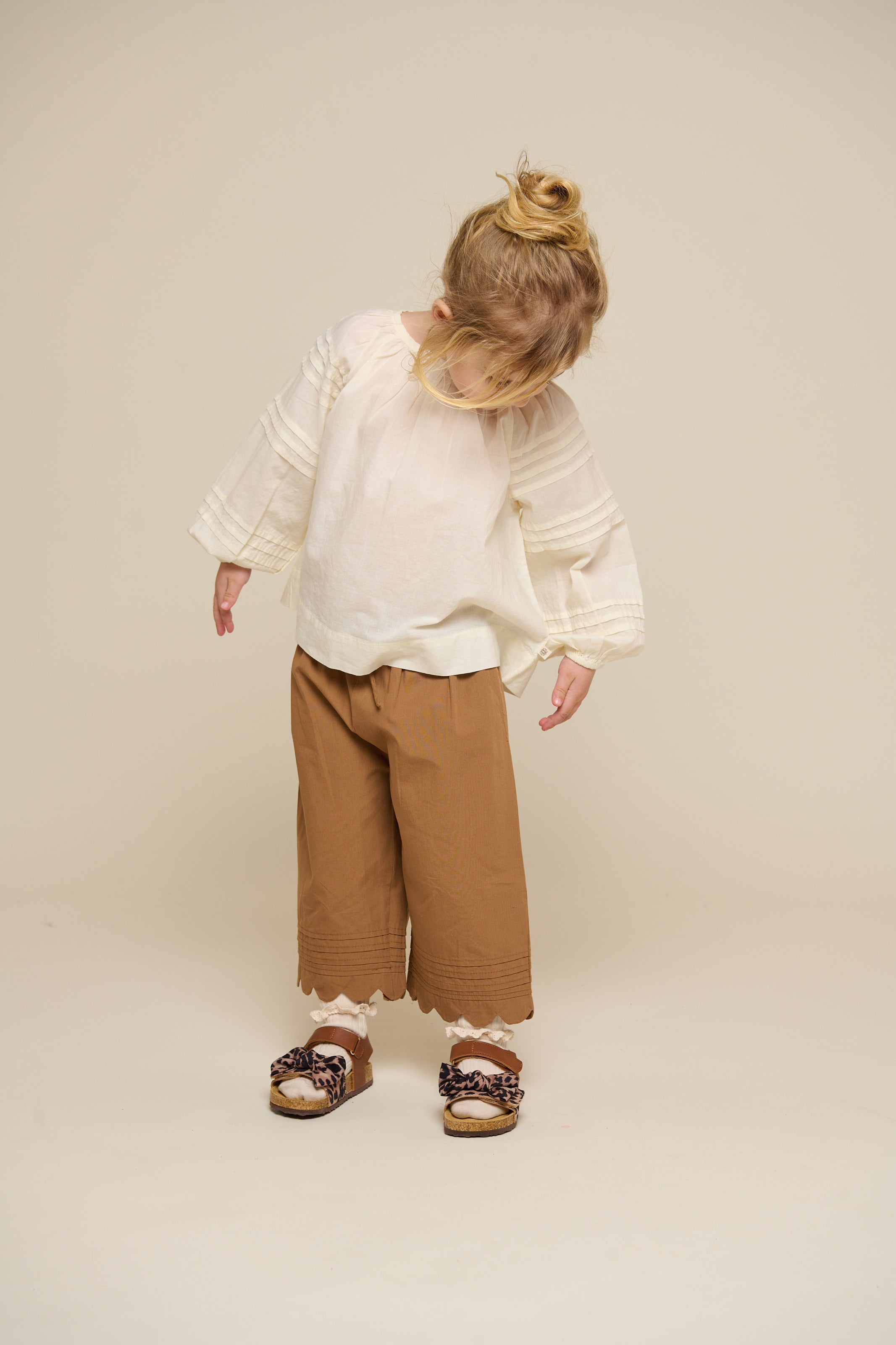 Poplinbroek met geschulpte rand - Kids - Coconut | 101048 Joy
