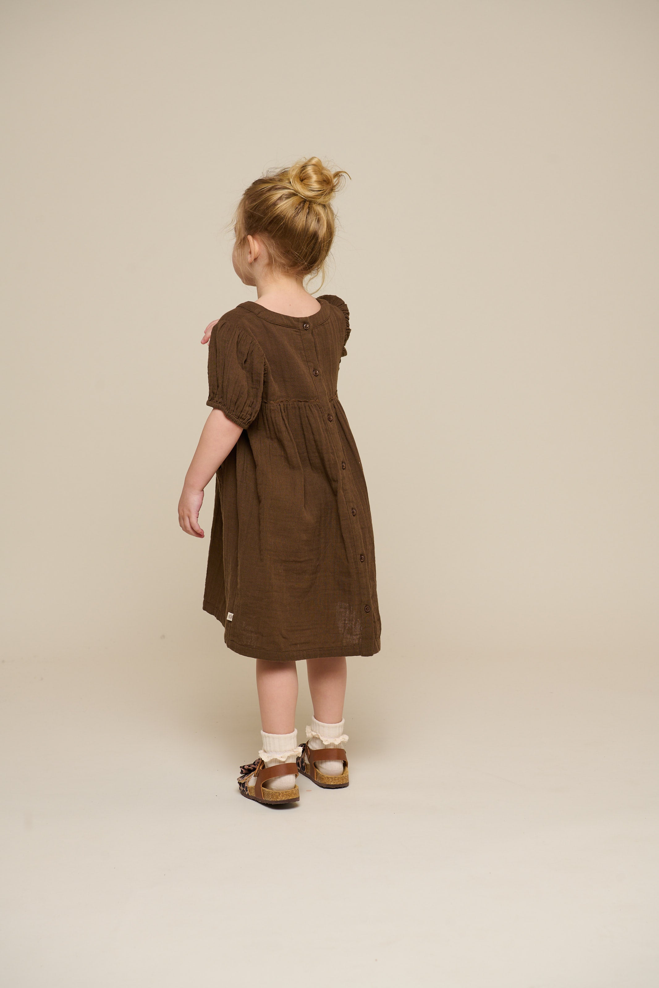 Gaze Jurk - Kids - Dark Brown | 100913 Jasmine