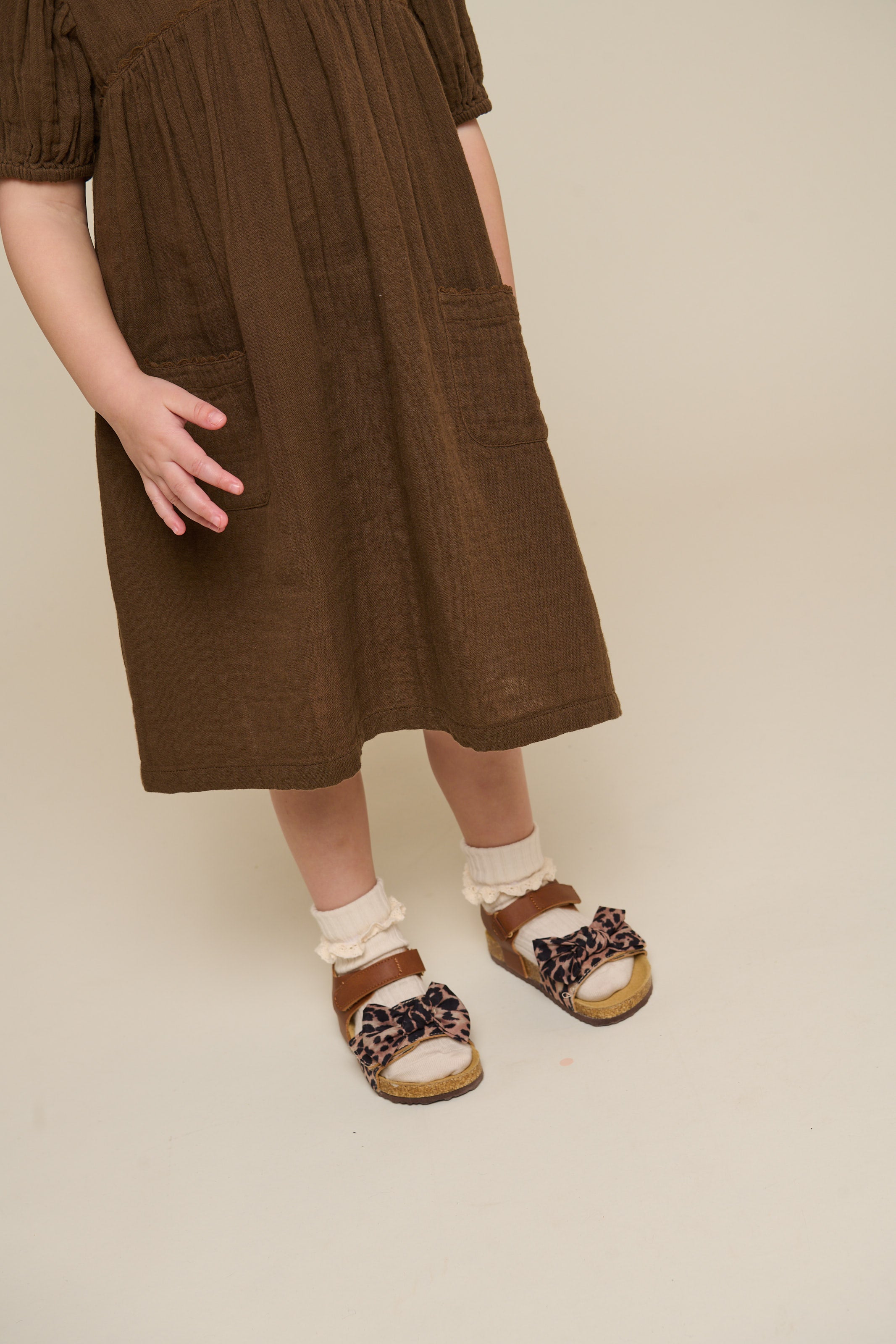 Gaze Jurk - Kids - Dark Brown | 100913 Jasmine