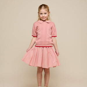 Katoenen rok met Ric Rac ruche - Tween - Rose Tan | 101068 Alma