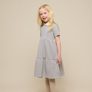 Gestreepte jersey jurk - Tween - Blue | 101013 Emmie