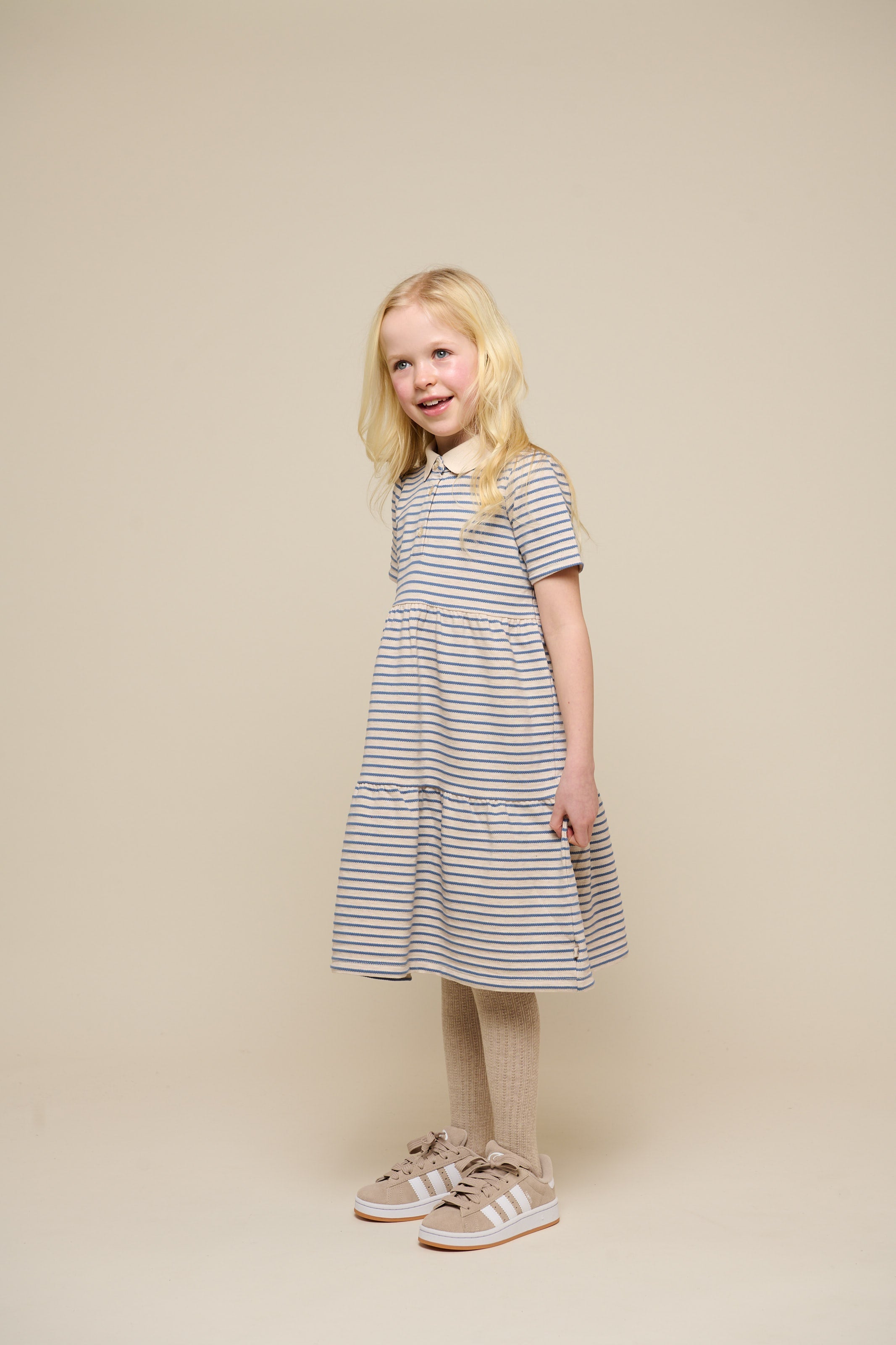 Gestreepte jersey jurk - Tween - Blue | 101013 Emmie