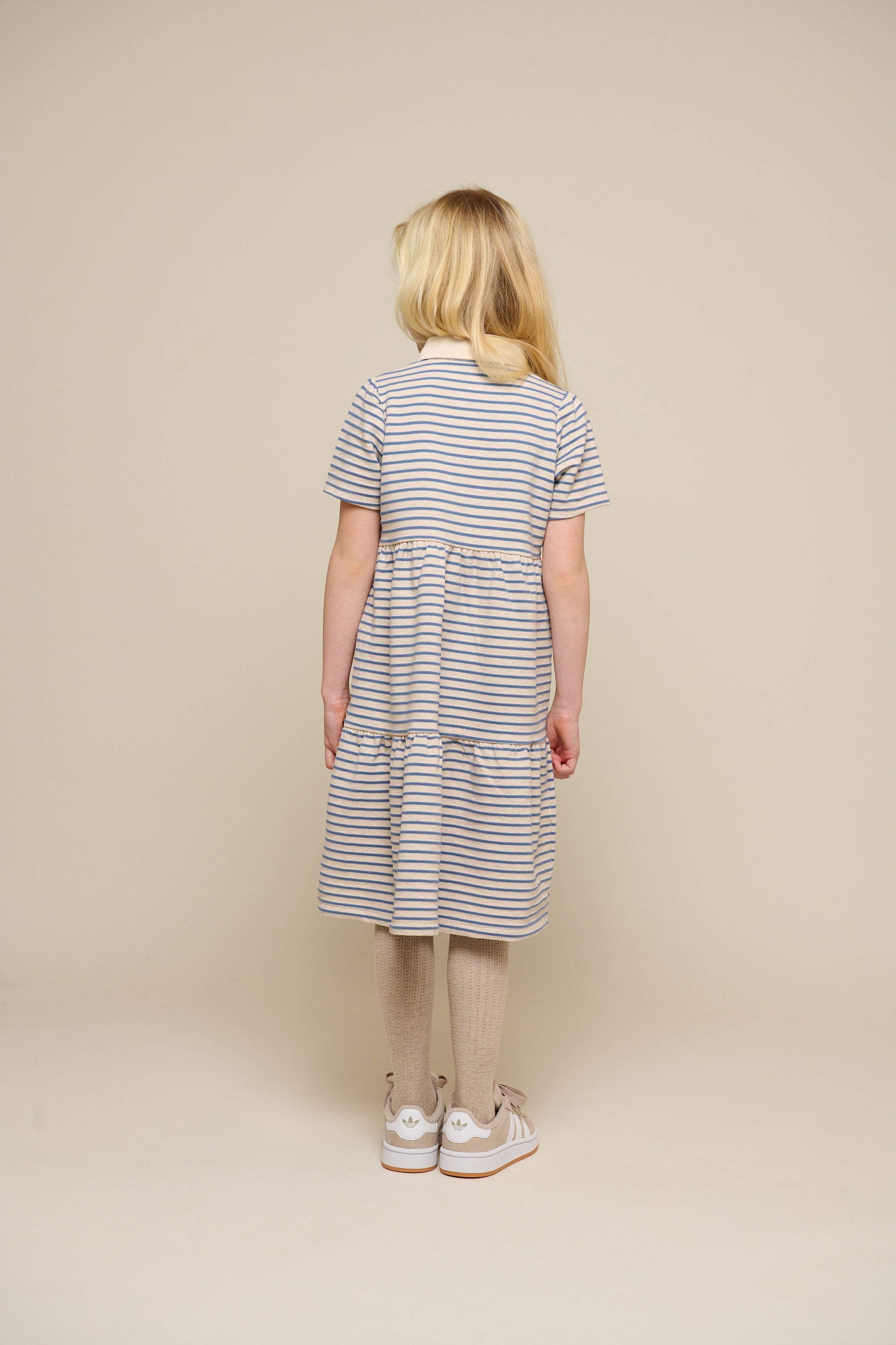 Gestreepte jersey jurk - Tween - Blue | 101013 Emmie