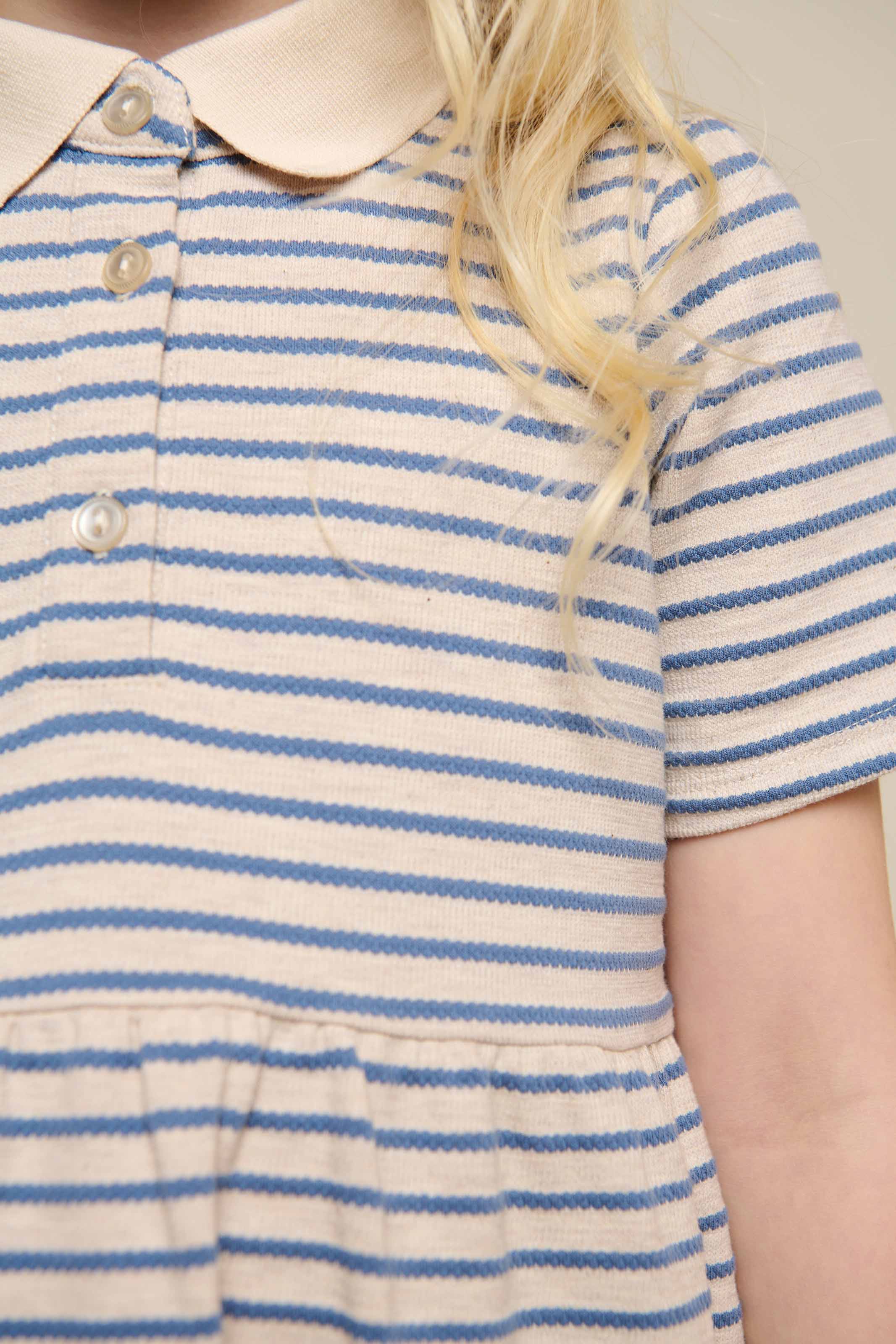 Gestreepte jersey jurk - Tween - Blue | 101013 Emmie