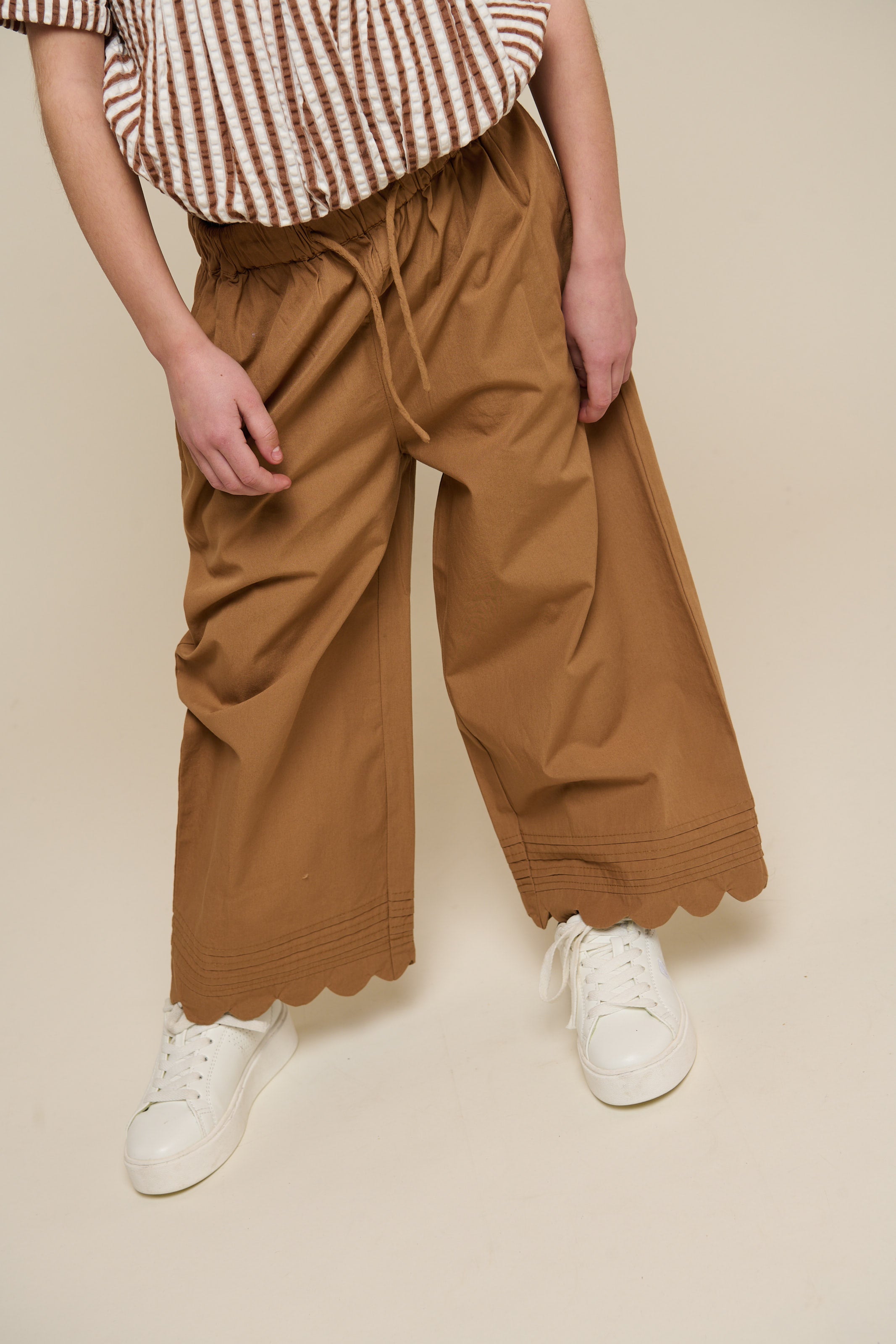 Poplinbroek met geschulpte rand - Tween - Coconut | 101079 Joy