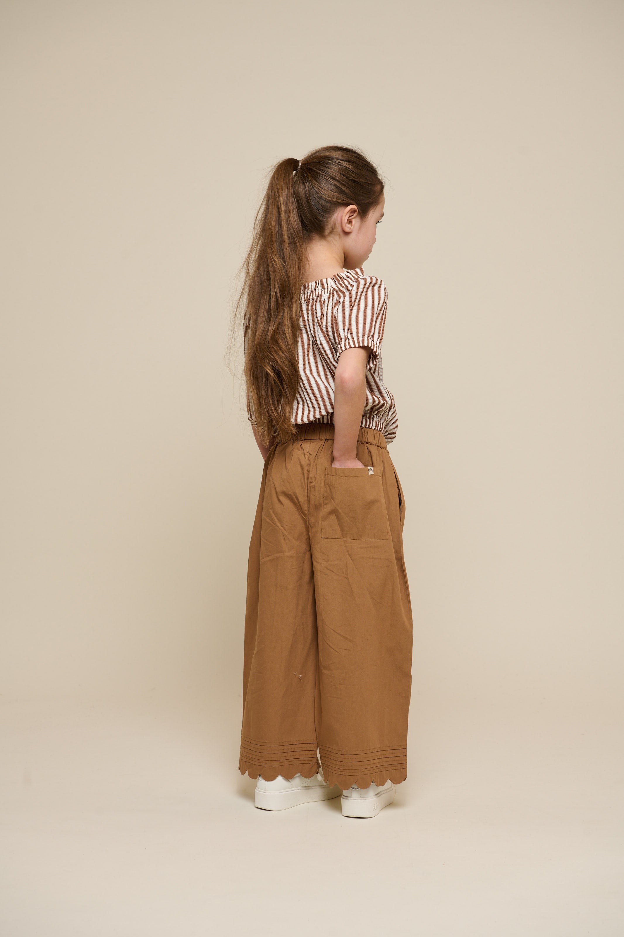 Poplinbroek met geschulpte rand - Tween - Coconut | 101079 Joy