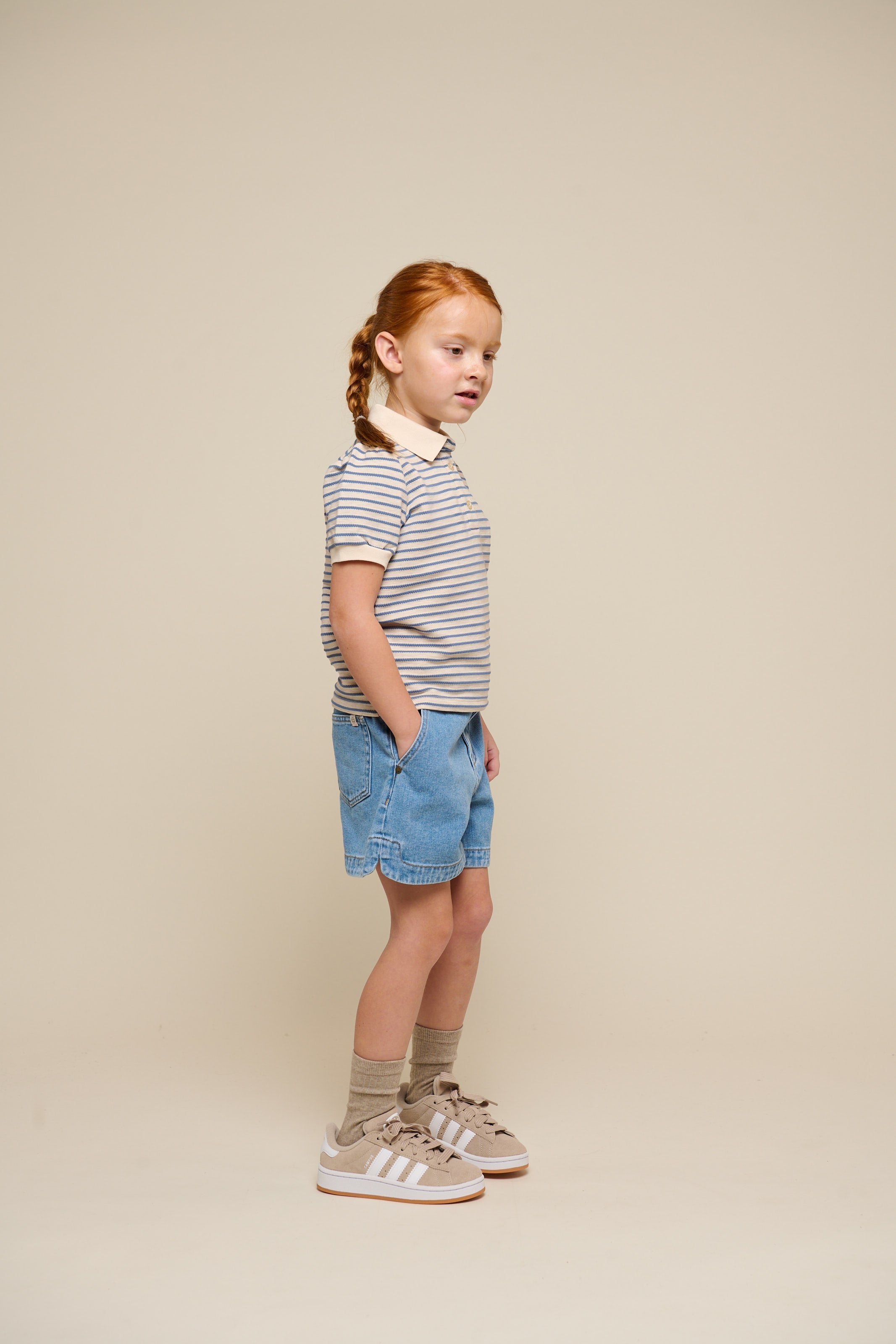 Gestreepte Jersey Polo - Tween - Blue | 101007 Emmie
