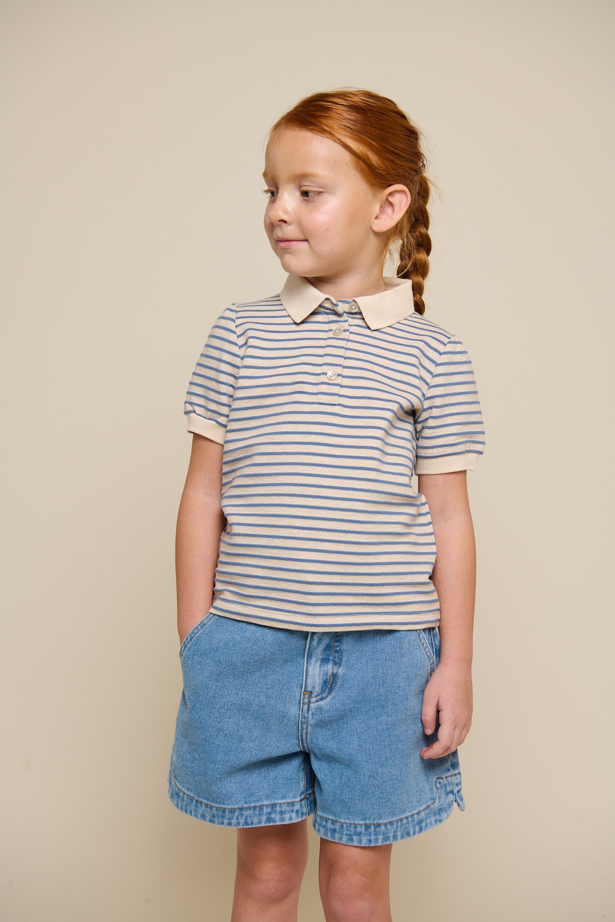 Gestreepte Jersey Polo - Tween - Blue | 101007 Emmie