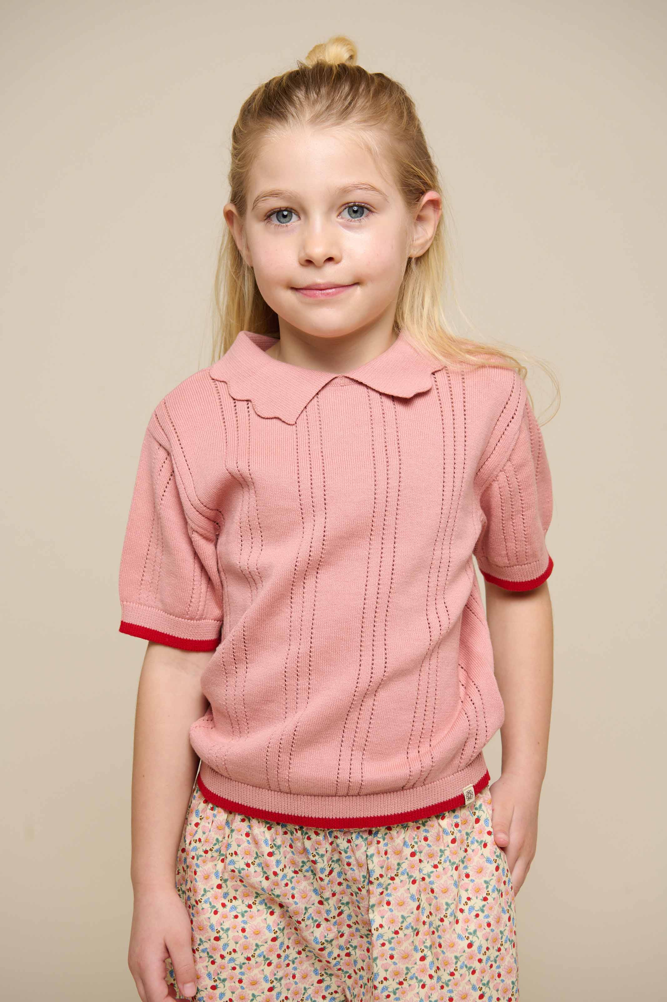 Roze gebreide polo - Tween - Rose | 101242 Helena