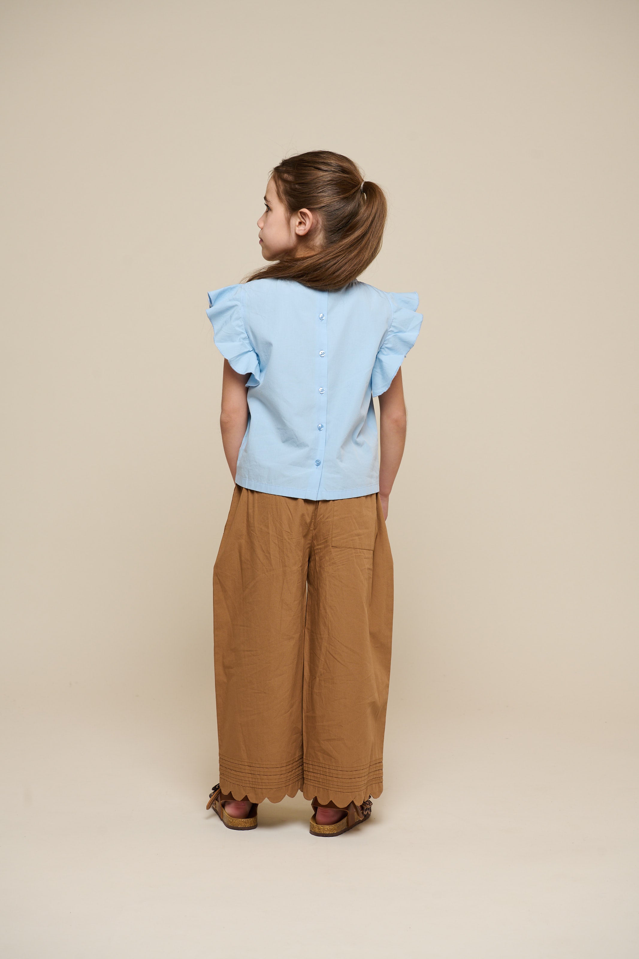 Poplin blouse met borduursel - Tween - Powder Blue | 101073 Barbara