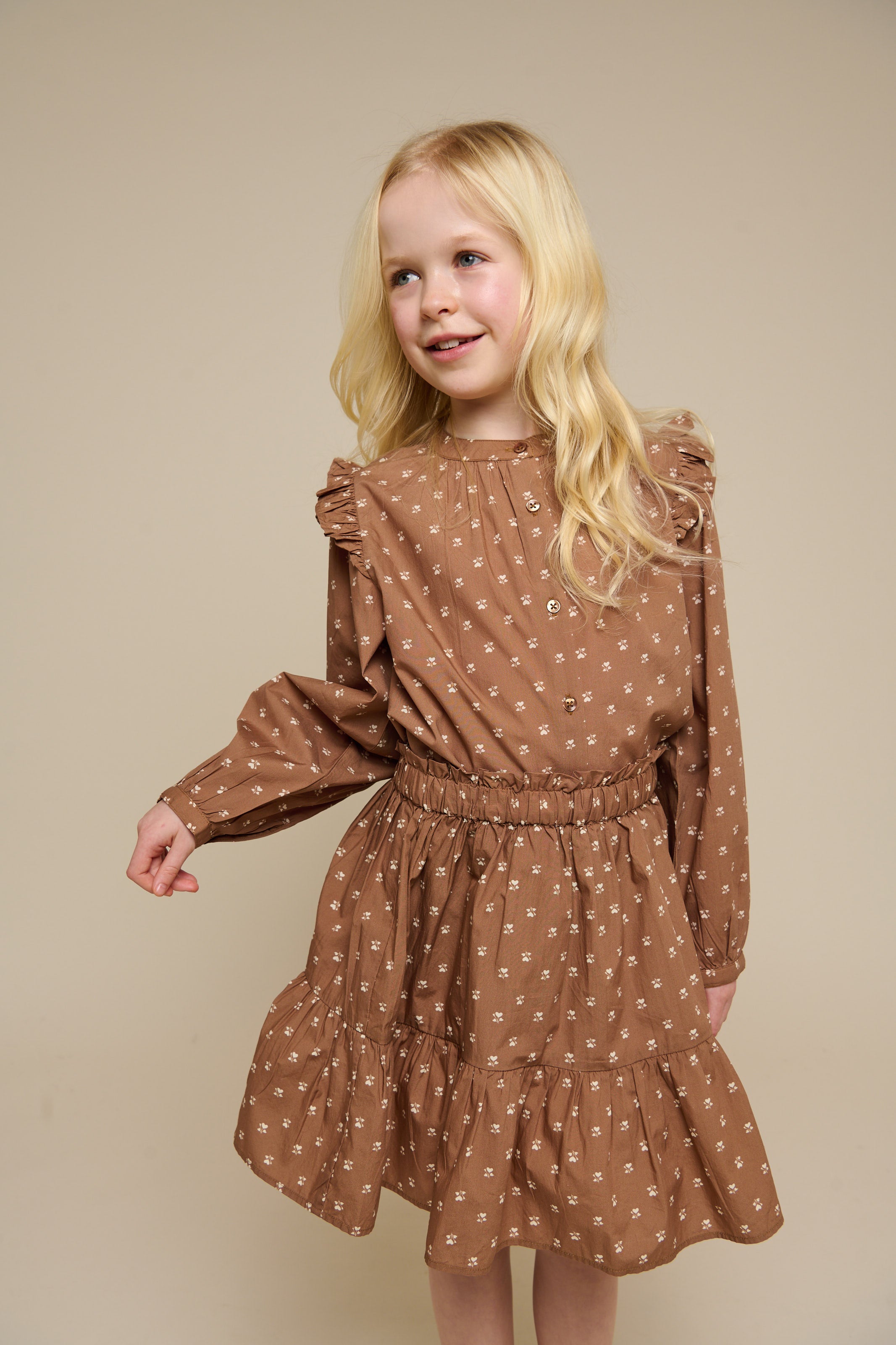 Bedrukte Popeline Overhemdblouse - Tween - Coconut | 101088 Camilla