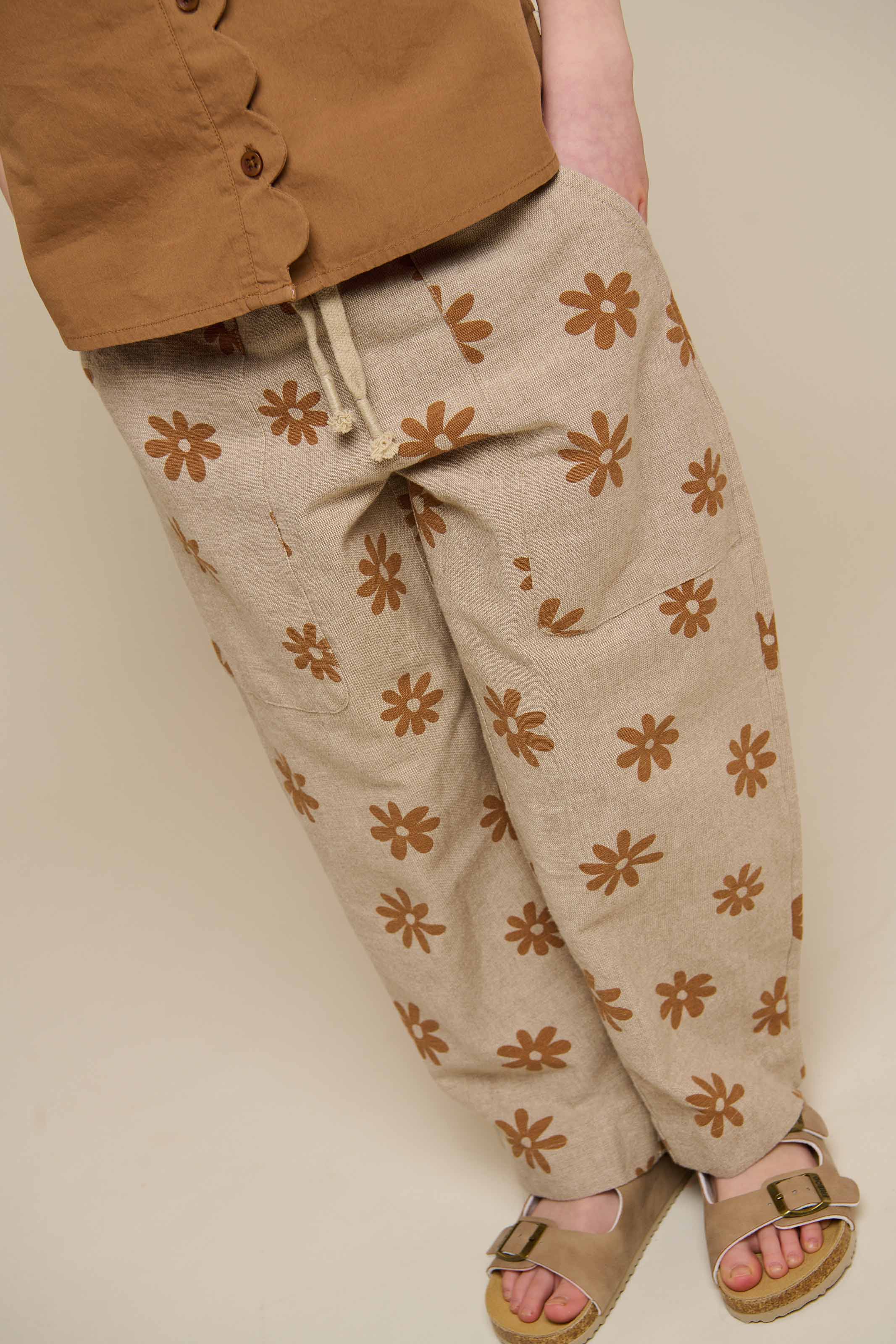 Bedrukte Katoenen Broek - Tween - Sand | 101208 Molly