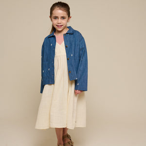 Geborduurde Lichte Denim Overhemdjas - Tween - Blue Denim | 101082 Isabella