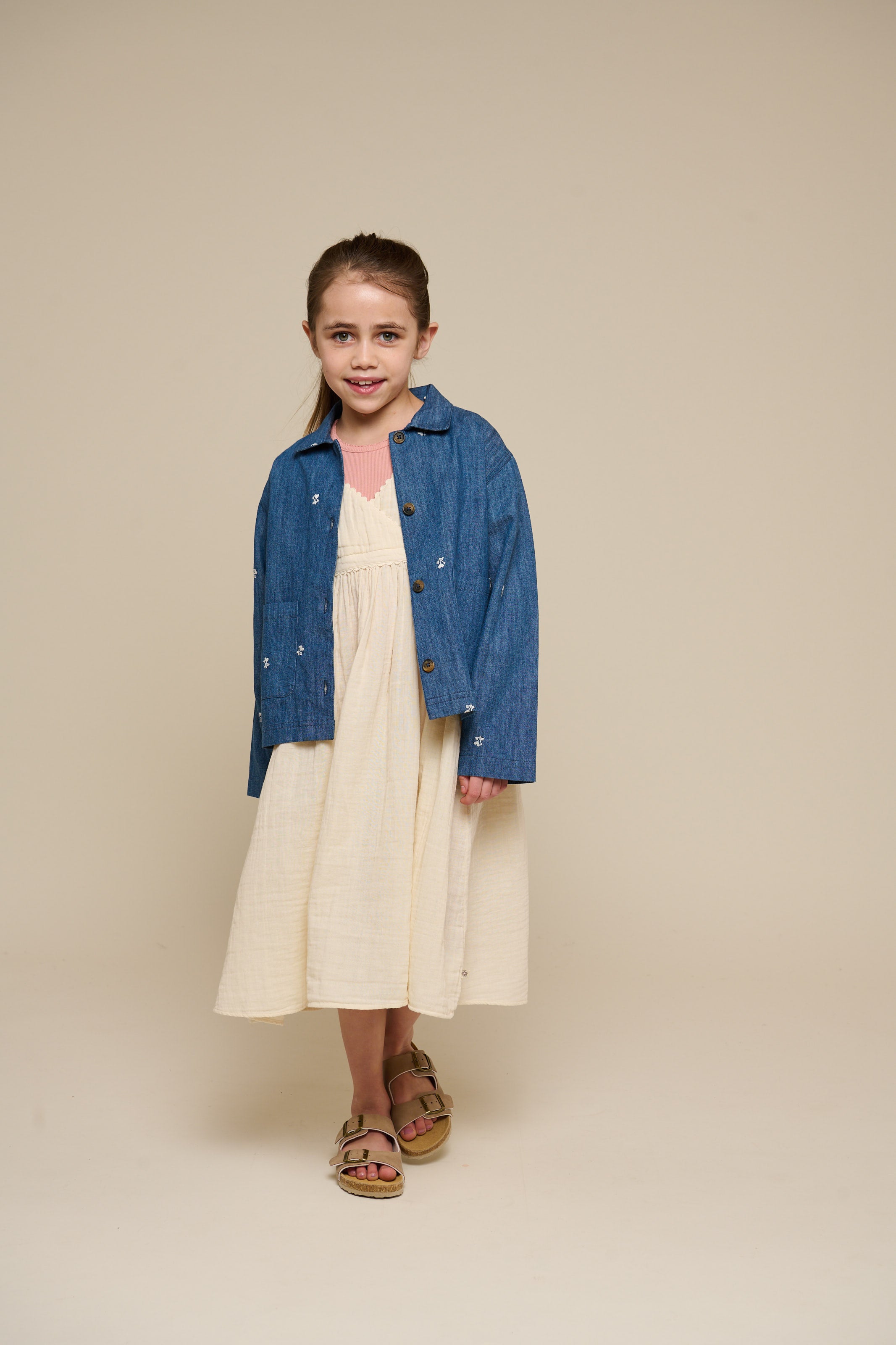 Geborduurde Lichte Denim Overhemdjas - Tween - Blue Denim | 101082 Isabella