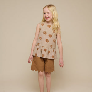 Bedrukte Katoenen Top - Tween - Sand | 101206 Molly