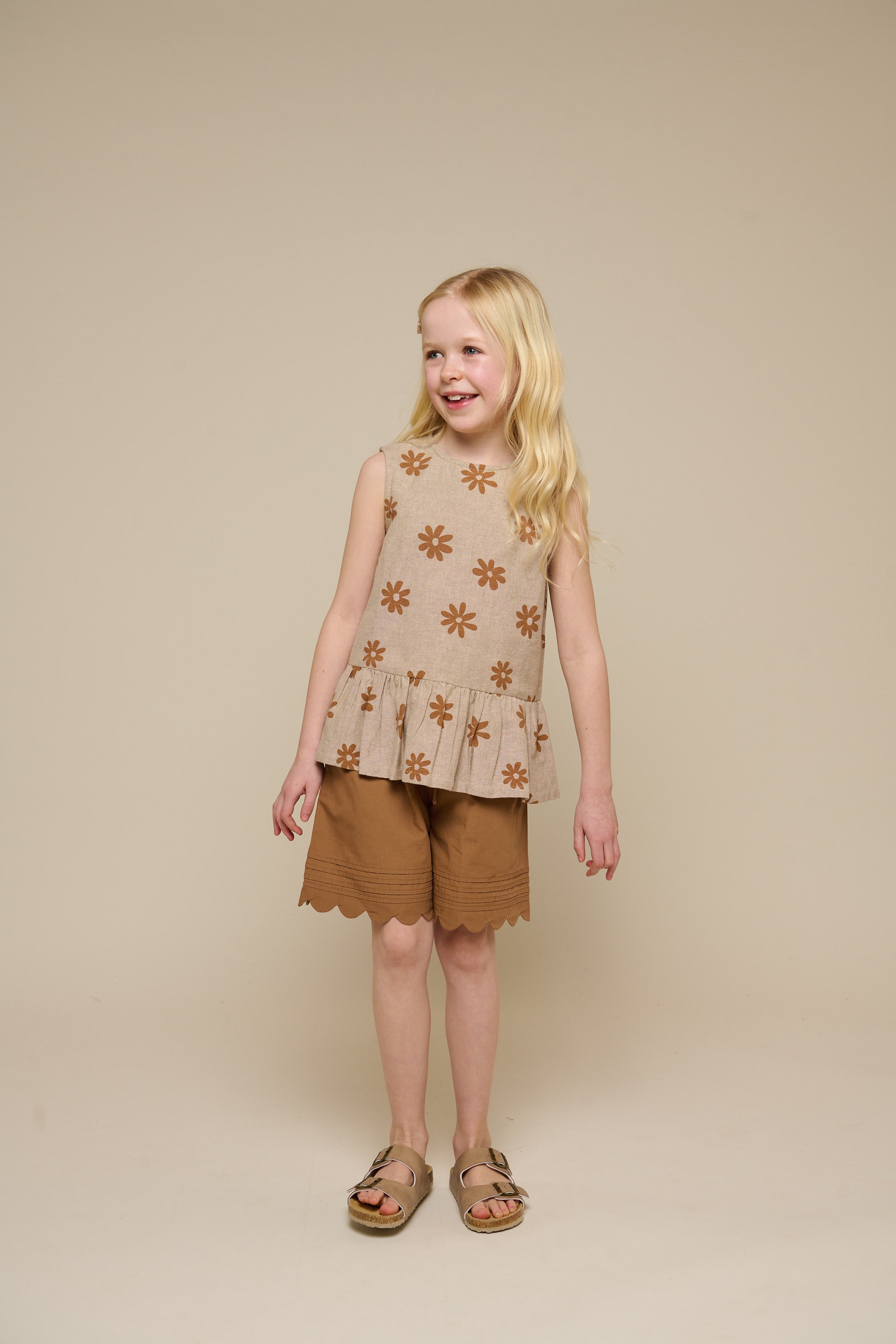Bedrukte Katoenen Top - Tween - Sand | 101206 Molly