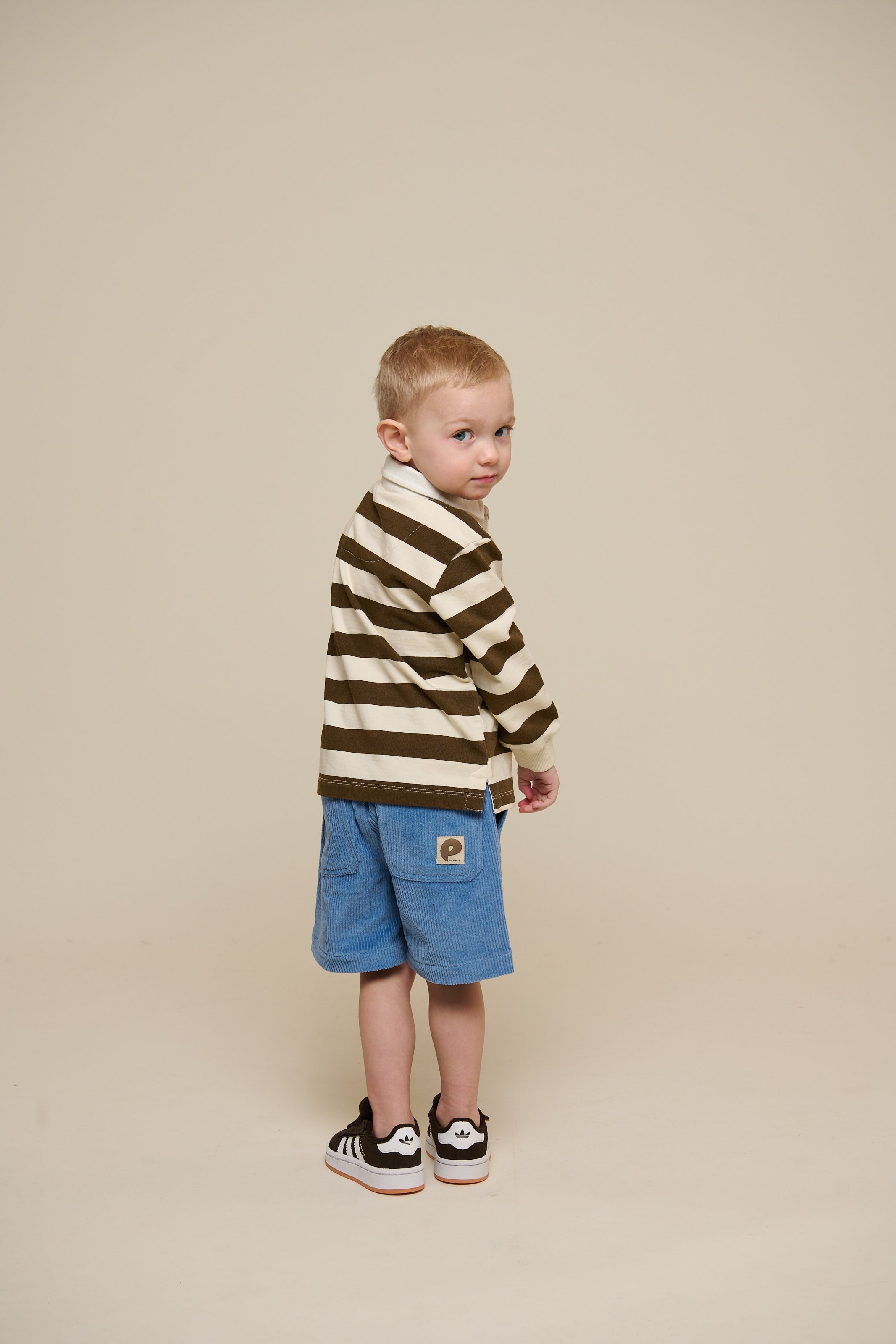 Gestreept Polo Sweatshirt - Kids - Dark Brown/Offwhite | 101397 Marco