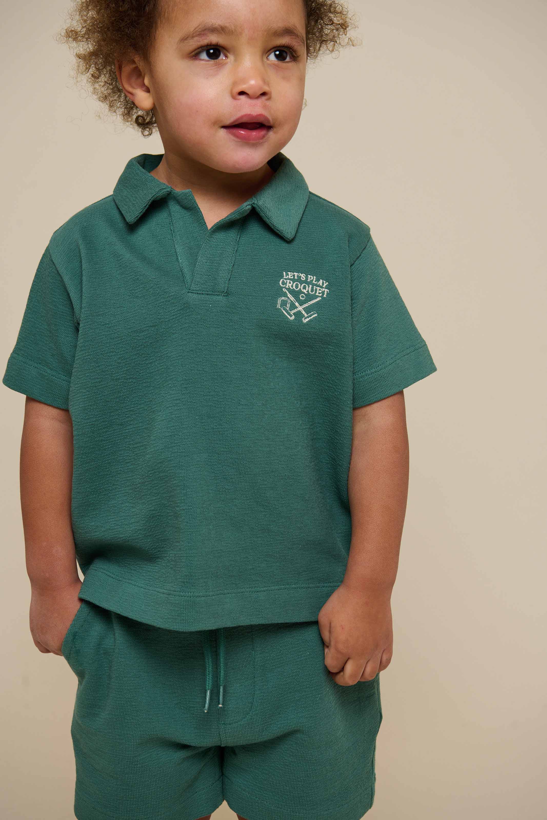 Gestructureerd Jersey Polo T-shirt - Kids - Tropical Green | 101215 Sonny