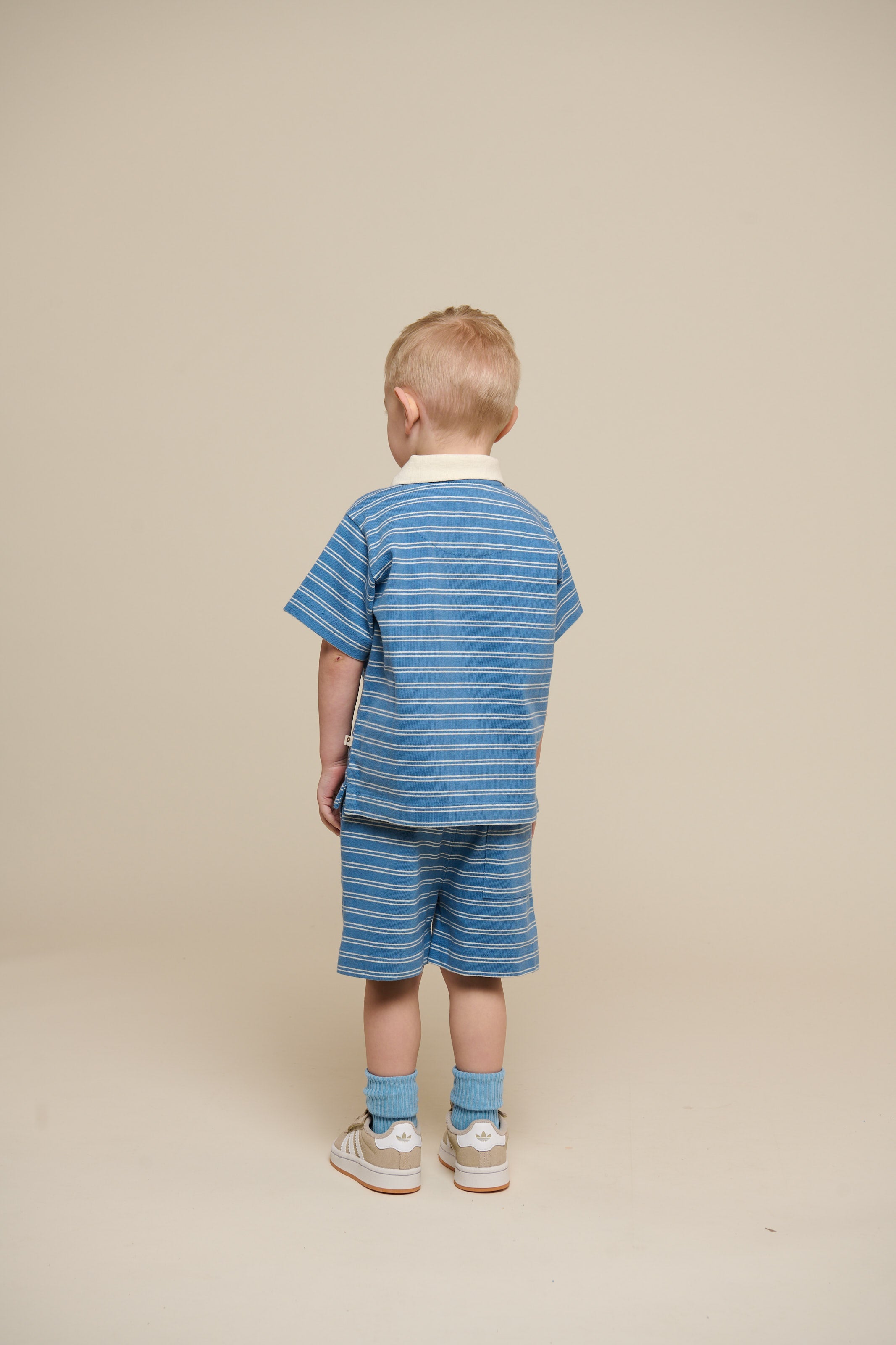 Gestreept Jersey Poloshirt - Kids - Dusty Blue | 101175 Otto