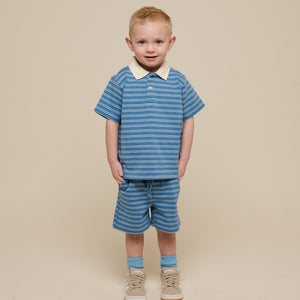 Gestreepte Jersey Shorts - Kids - Dusty Blue | 101183 Otto
