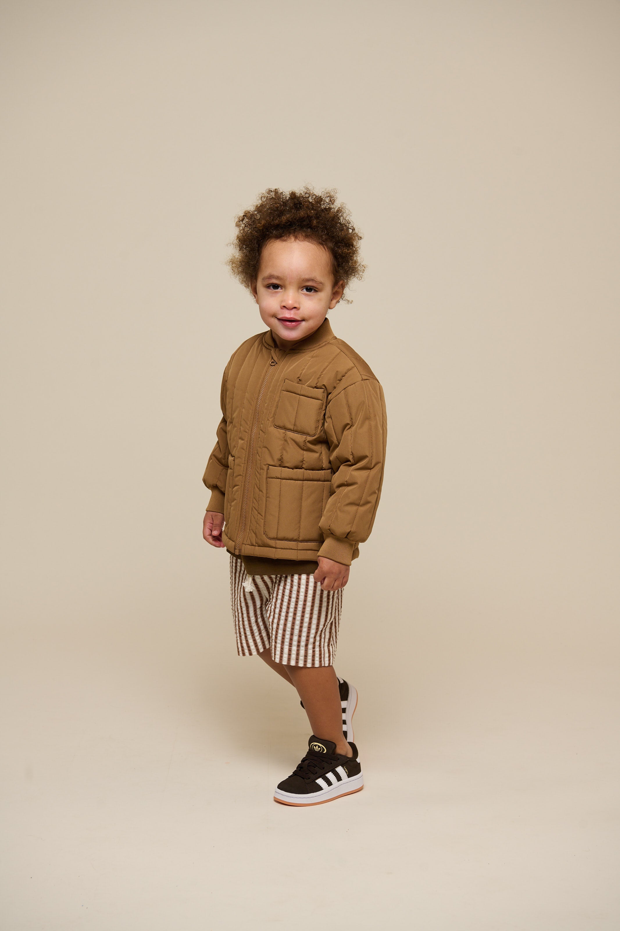 Gestreepte seersucker shorts - Kids - Brown | 101187 Frank