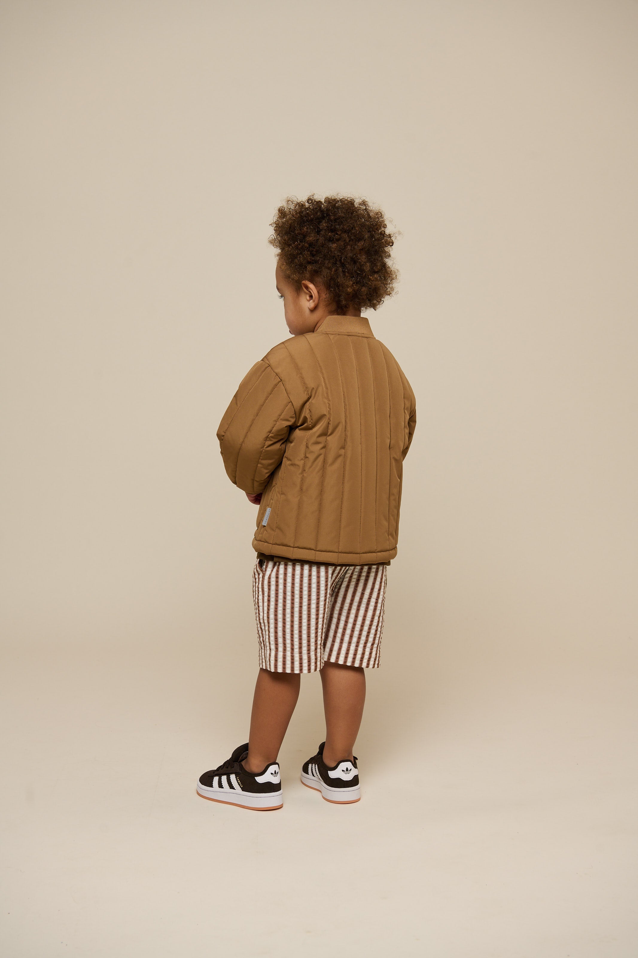 Gestreepte seersucker shorts - Kids - Brown | 101187 Frank