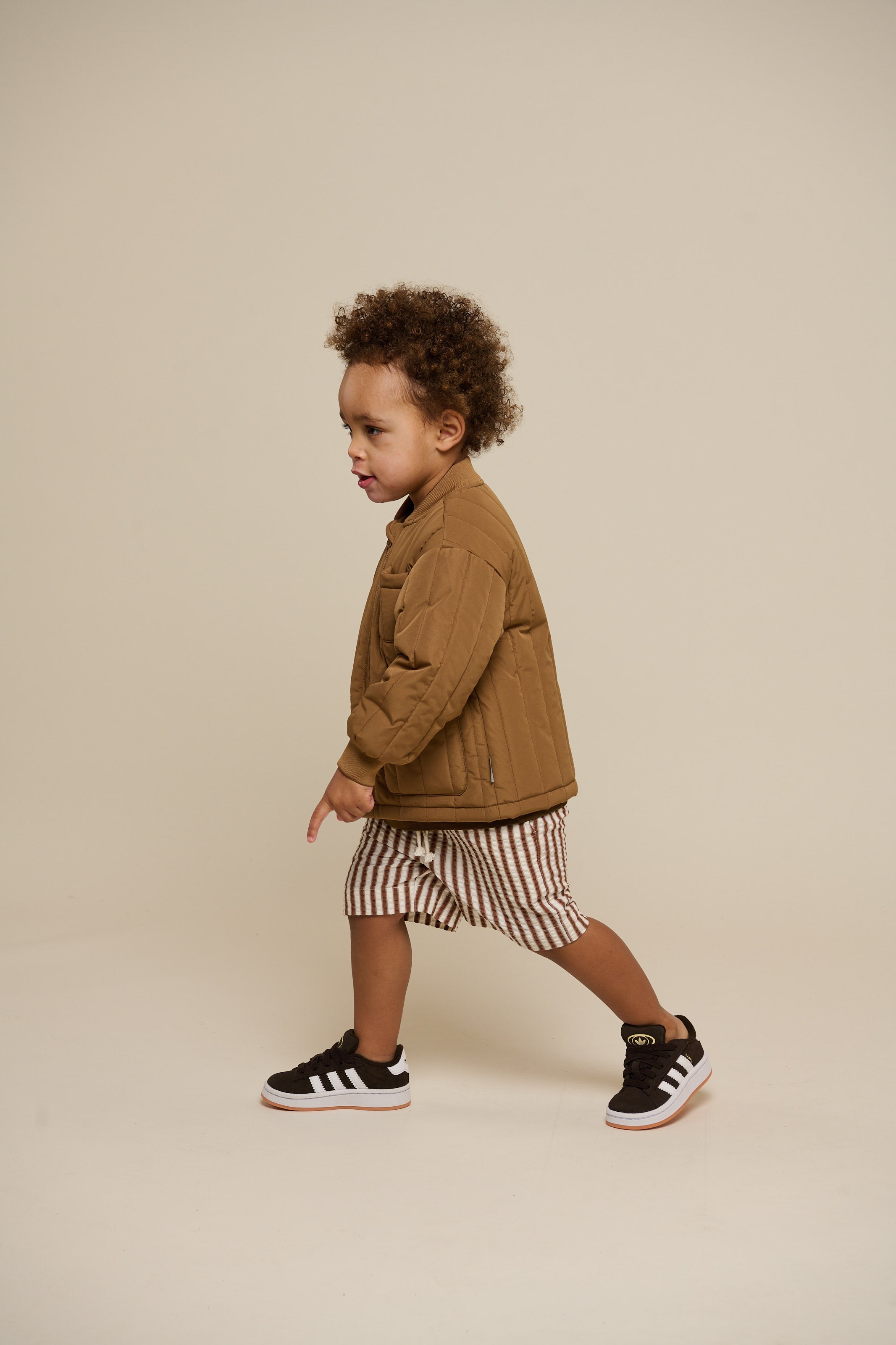 Gestreepte seersucker shorts - Kids - Brown | 101187 Frank