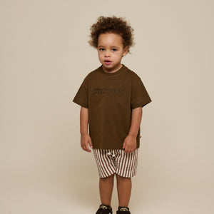 Slub jersey Borduur T-shirt - Kids - Dark Brown | 101157 Villum