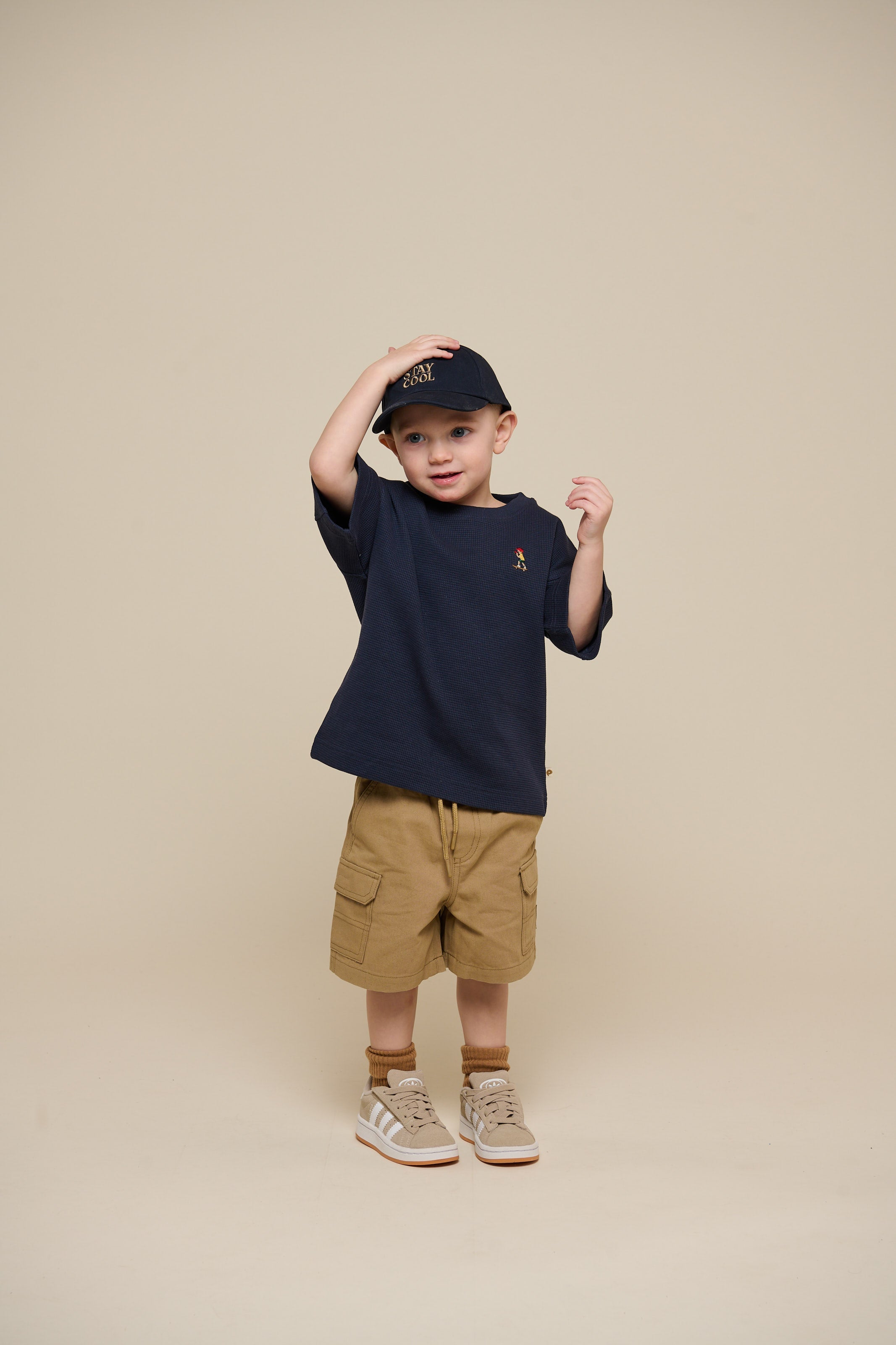 Wafel T-shirt - Kids - Navy | 101152 Evan