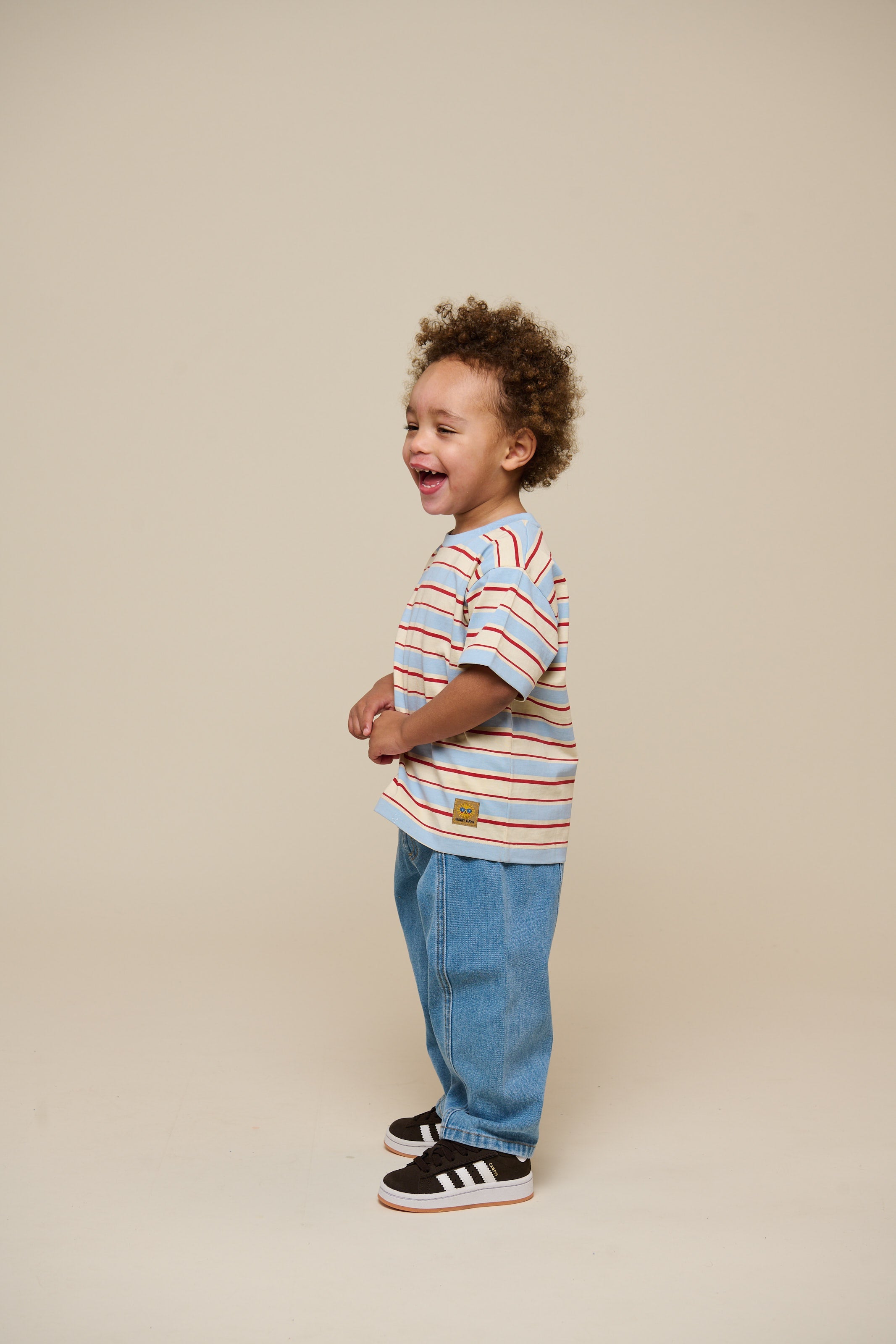 Retro Gestreept T-shirt - Kids - Powder Blue | 101275 Steven