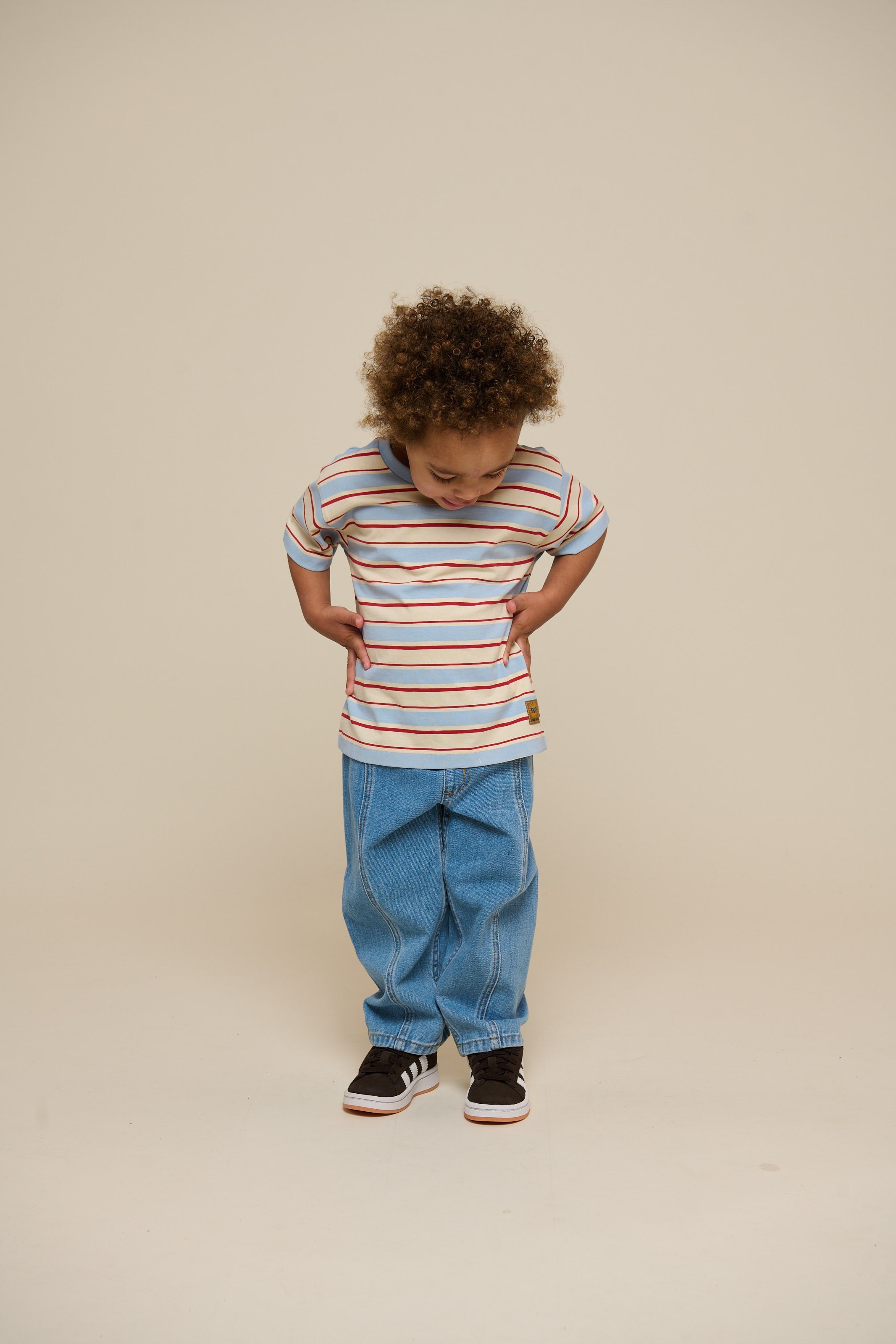 Retro Gestreept T-shirt - Kids - Powder Blue | 101275 Steven