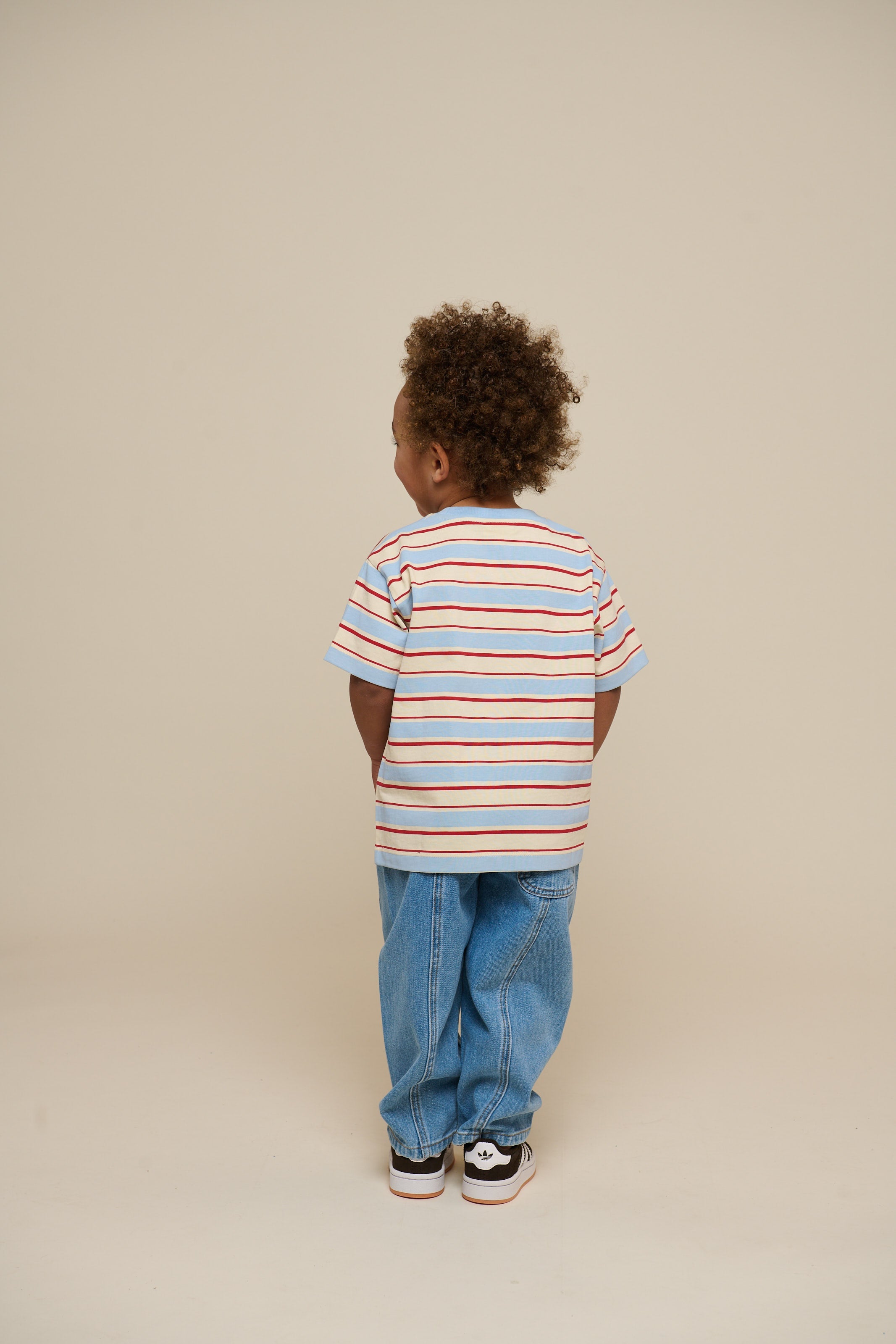 Retro Gestreept T-shirt - Kids - Powder Blue | 101275 Steven