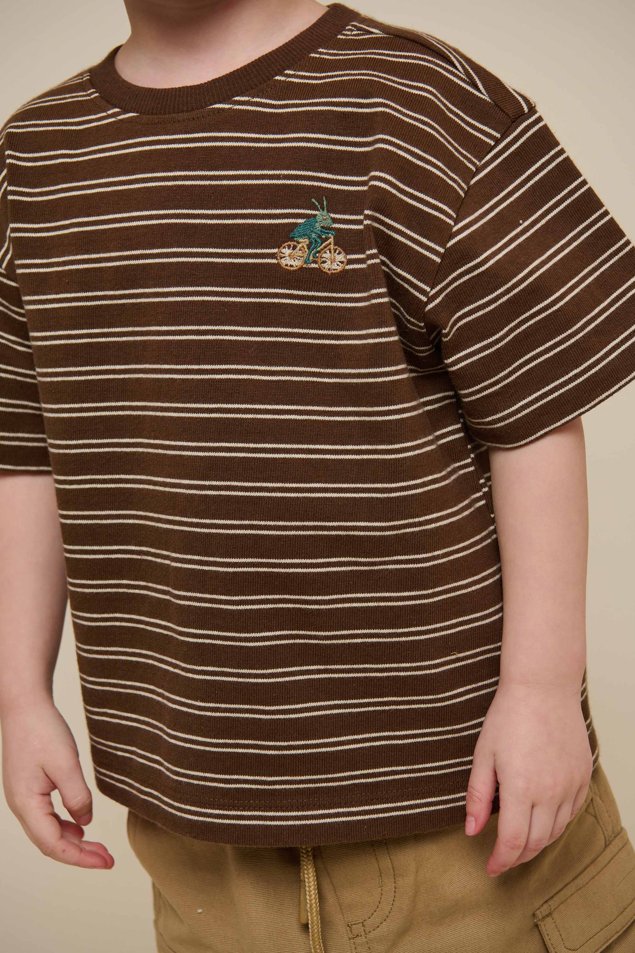 Gestreept T-shirt - Kids - Dark Brown | 101177 Otto