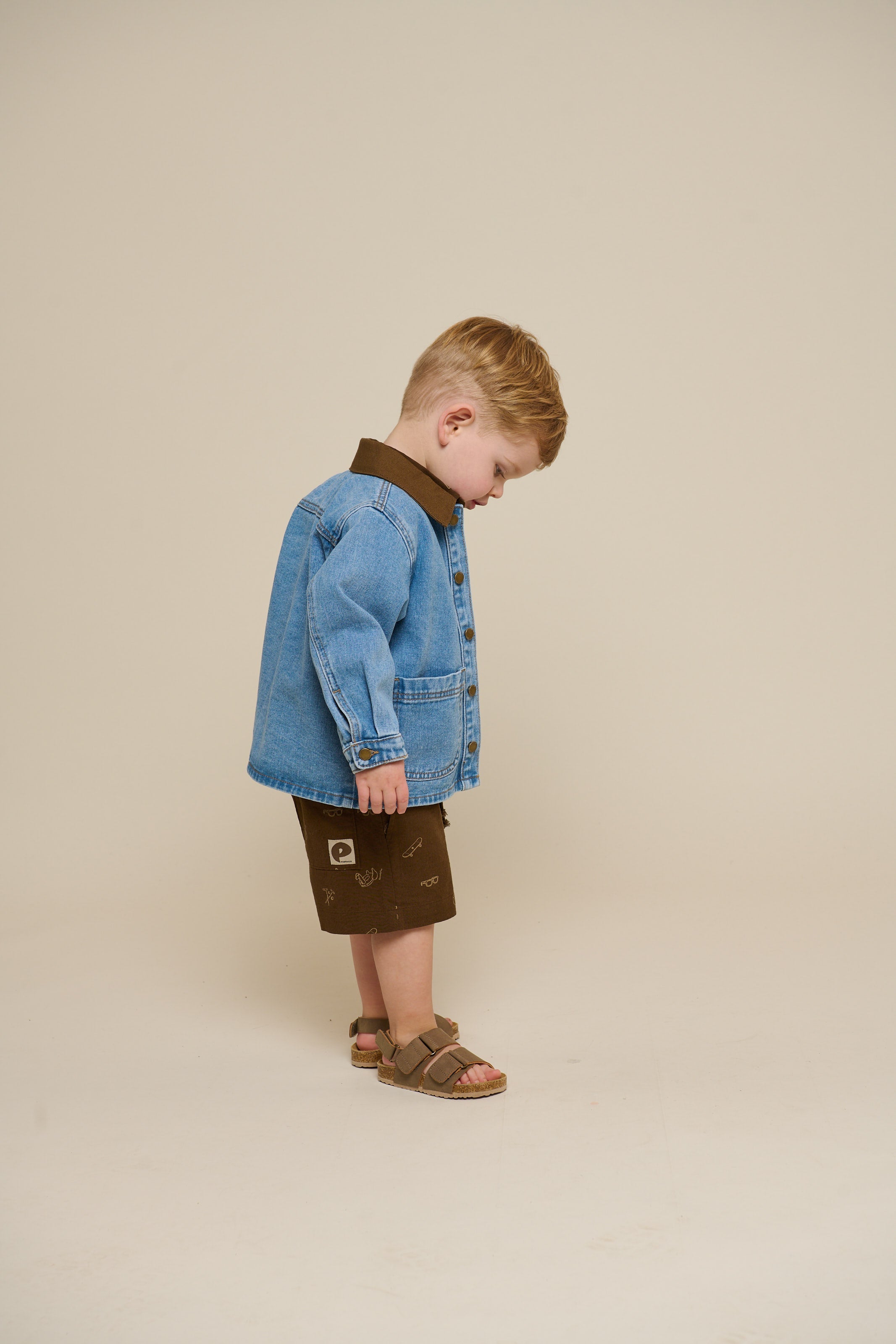 Bedrukte Linnenmix Shorts - Kids - Dark Brown | 101171 William