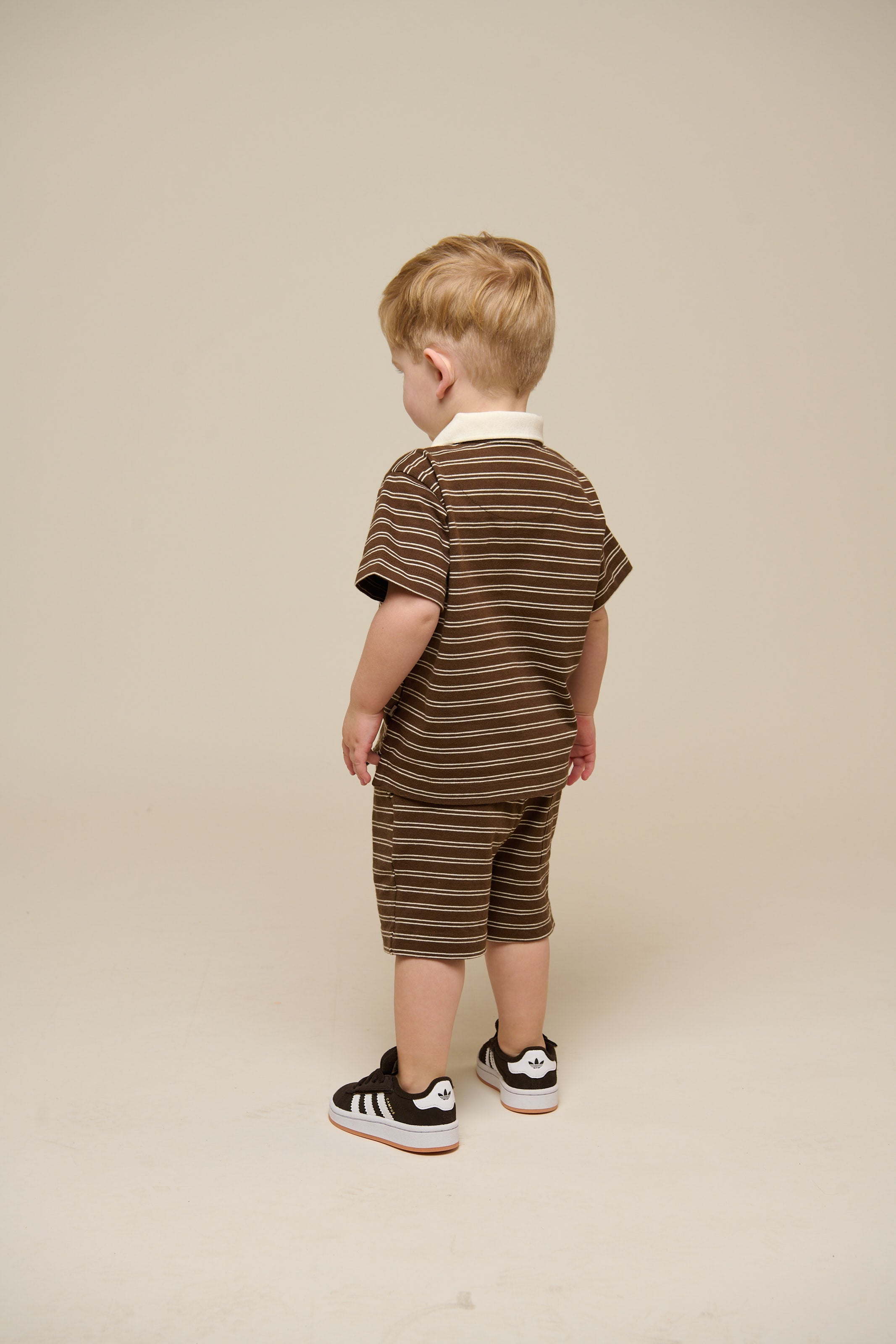 Gestreept Jersey Poloshirt - Kids - Dark Brown | 101173 Otto