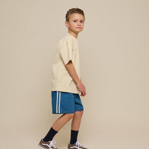 Baggy Denimshorts met Tape - Tween - Blue Denim | 101143 Callum