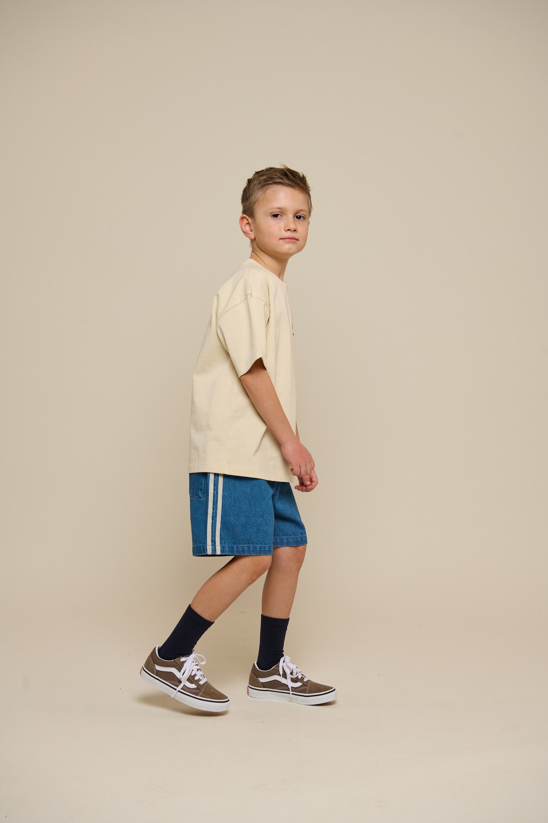 Baggy Denimshorts met Tape - Tween - Blue Denim | 101143 Callum