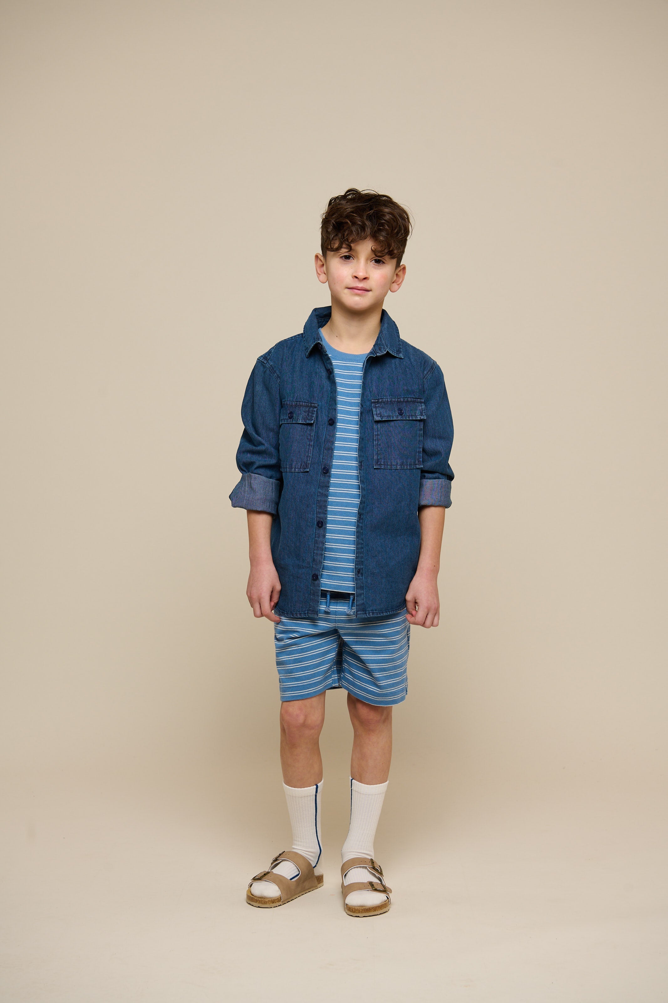 Gestreepte Jersey Shorts - Tween - Dusty Blue | 101184 Otto