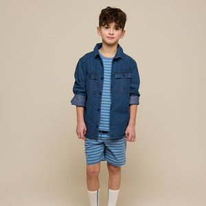 Gestreepte Jersey Shorts - Tween - Dusty Blue | 101184 Otto