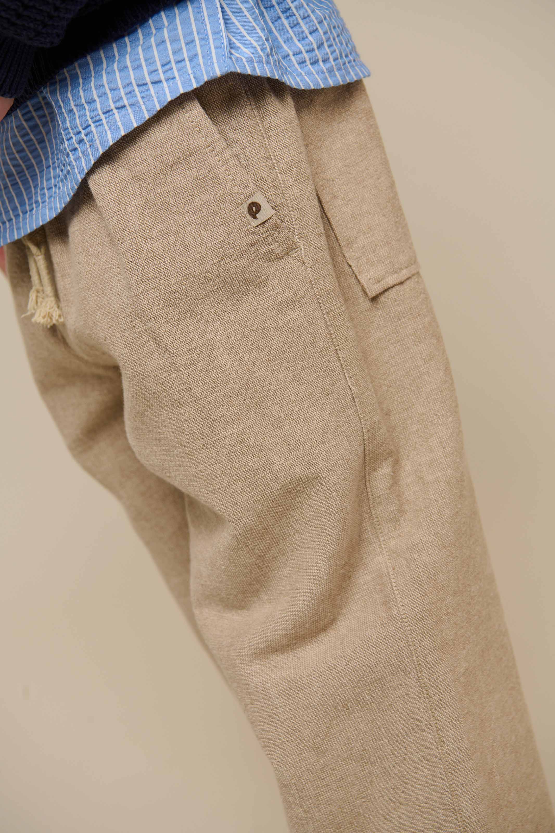 Geweven Katoenen Broek met Textuur - Tween - Sand | 101200 Walter