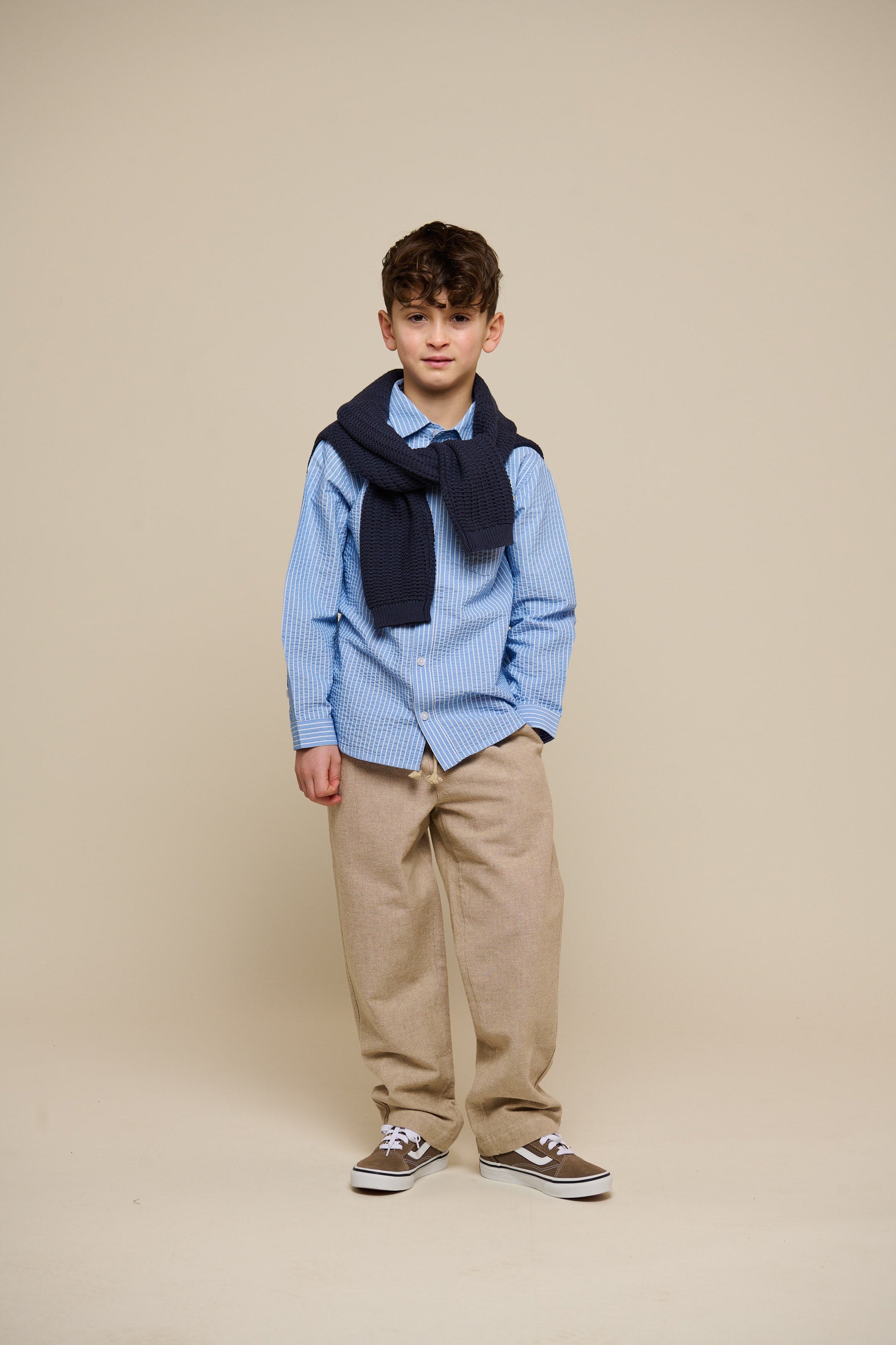 Geweven Katoenen Broek met Textuur - Tween - Sand | 101200 Walter