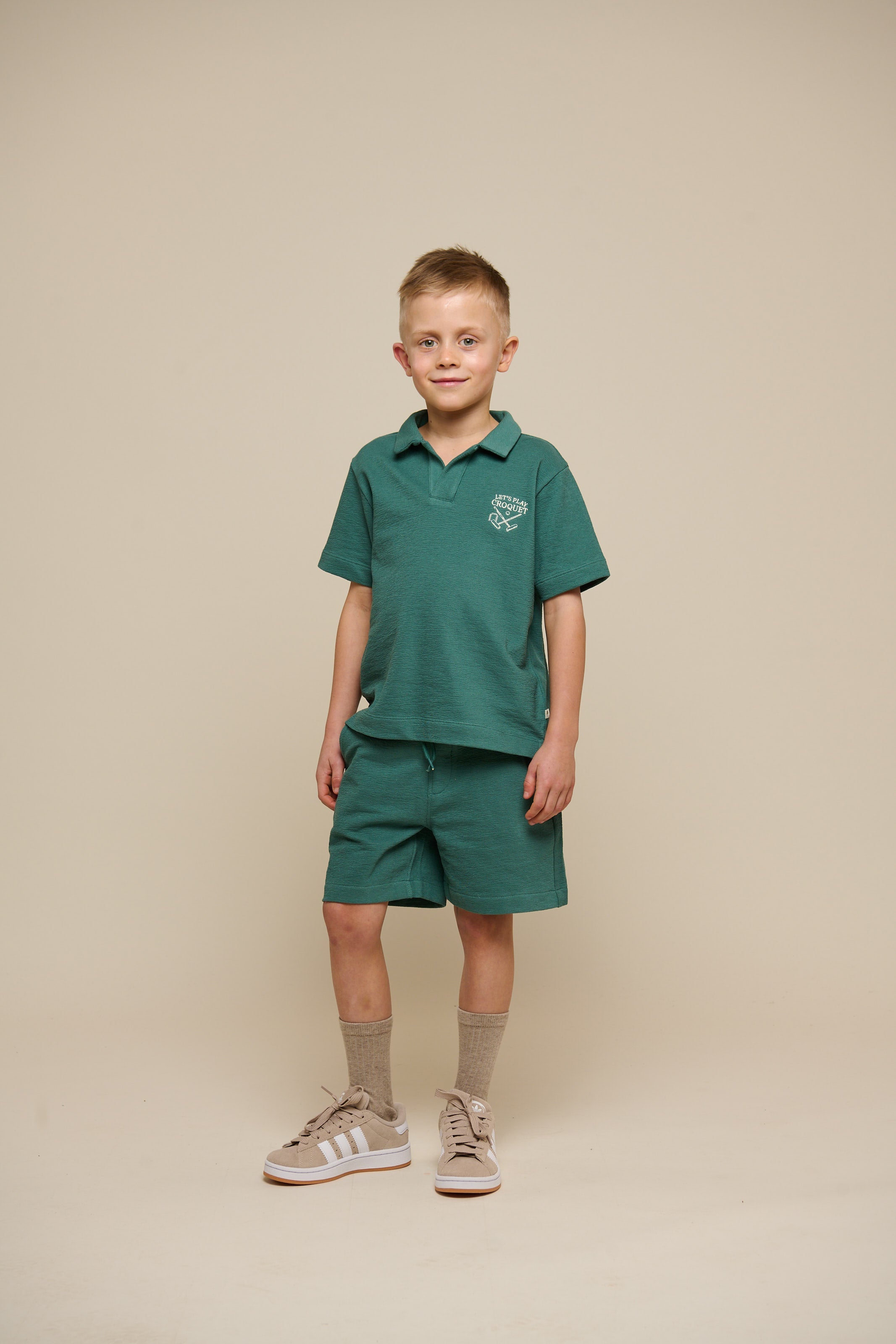 Polo T-shirt van Gestructureerde Jersey - Tween - Tropical Green | 101216 Sonny