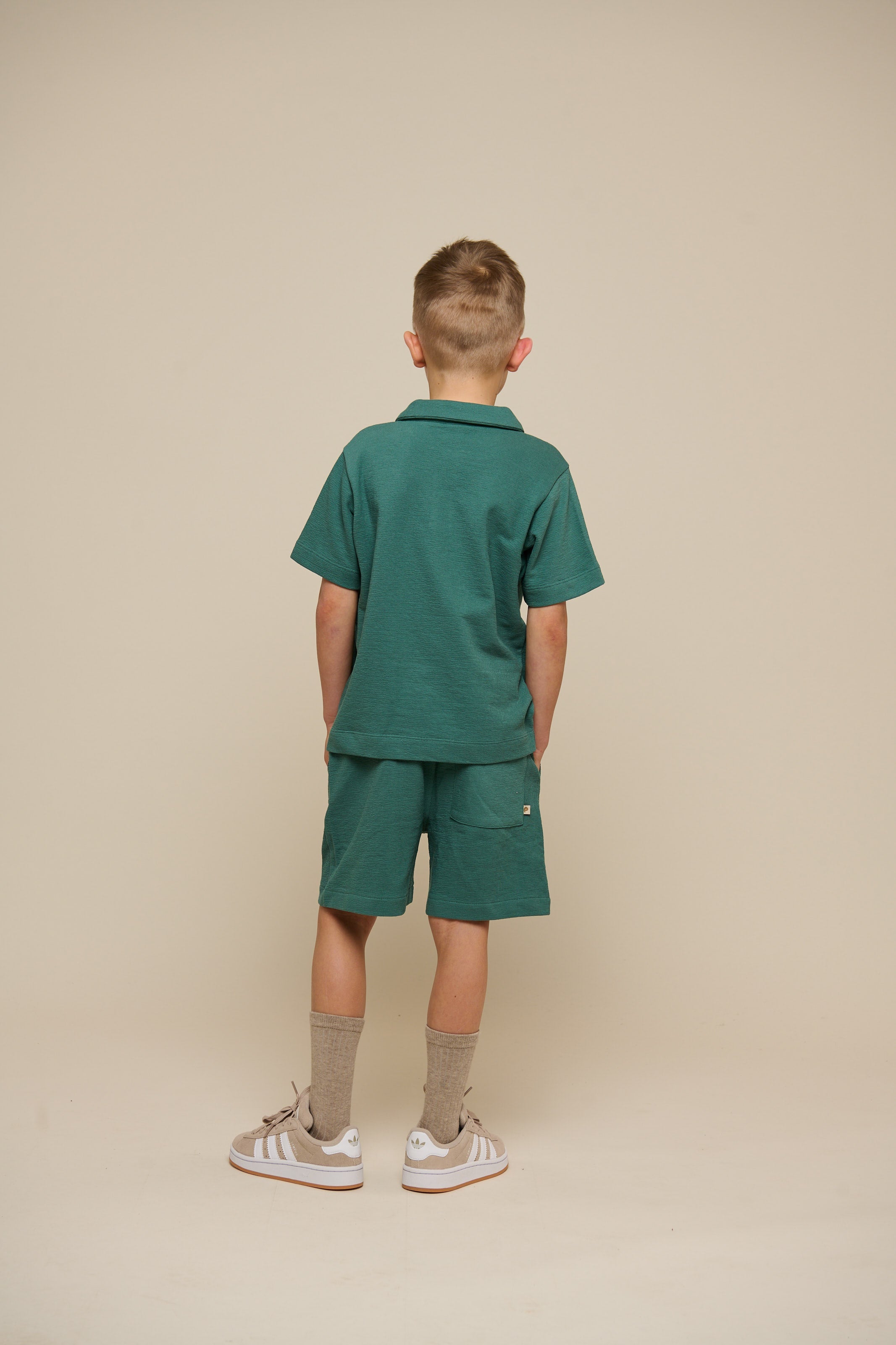 Polo T-shirt van Gestructureerde Jersey - Tween - Tropical Green | 101216 Sonny