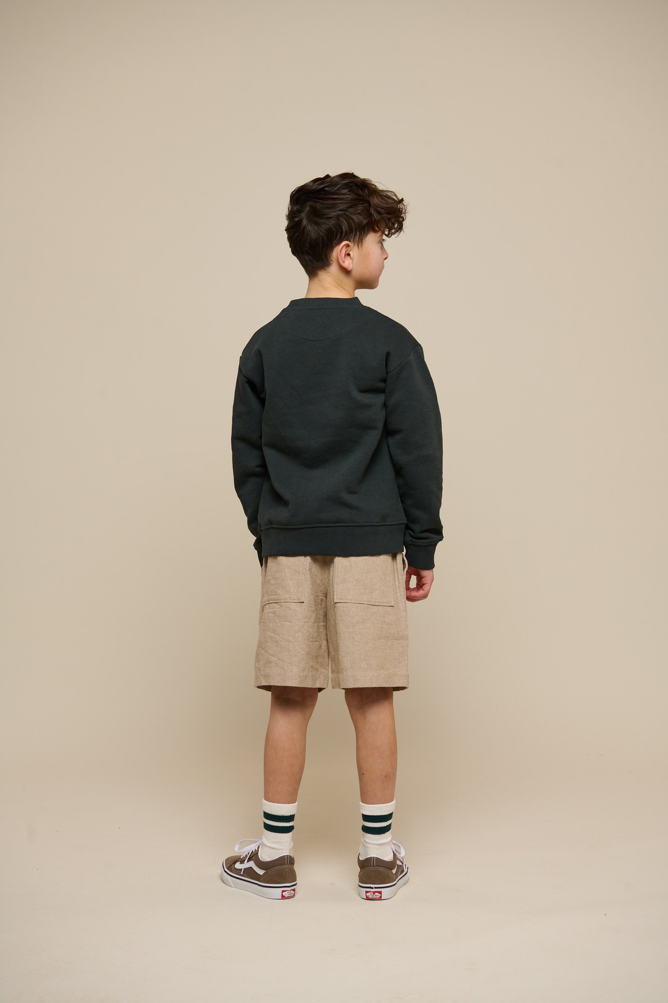 Sweatshirt met ronde hals - Tween - Forest Green Melange | 100893 Justin