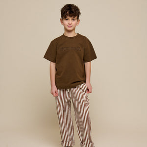 Slub jersey T-shirt met Borduursel - Tween - Dark Brown | 101158 Villum