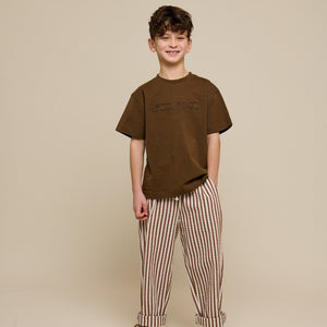 Gestreepte Seersucker Broek - Tween - Brown | 101190 Frank