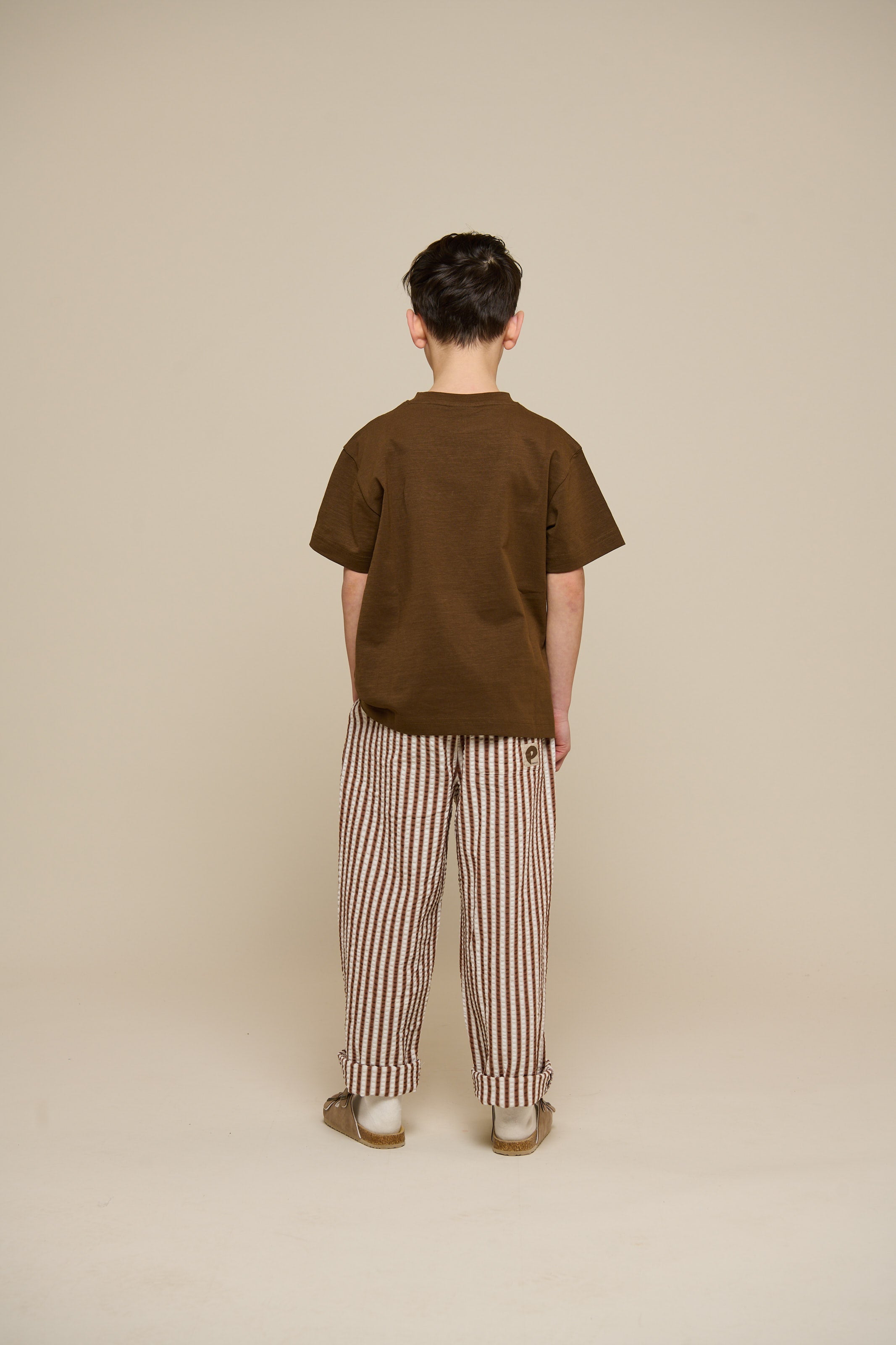 Gestreepte Seersucker Broek - Tween - Brown | 101190 Frank
