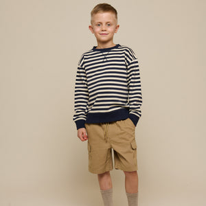 Gestreepte Crewneck Sweatshirt - Tween - Navy Stripe | 101345 Cole